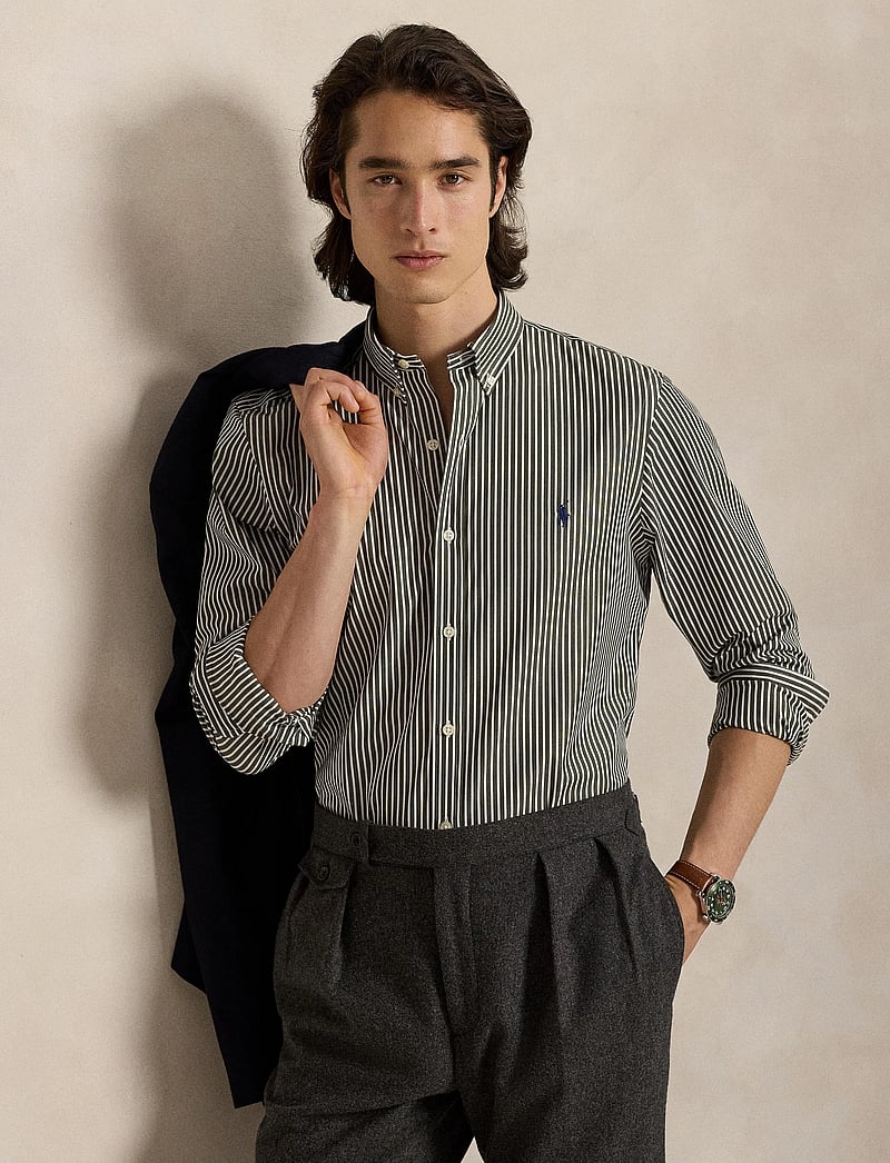 Polo Ralph Lauren - Slim Fit Striped Stretch Poplin Shirt - basic skjortor - 6779n armadillo/w - 3