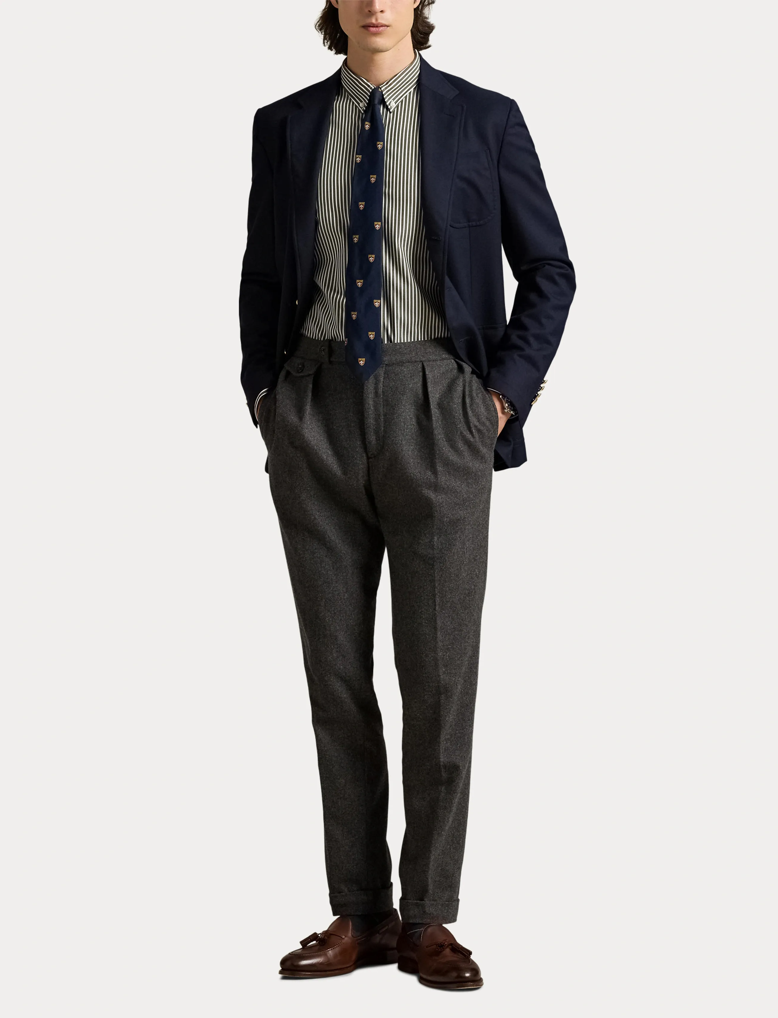 Polo Ralph Lauren - Slim Fit Striped Stretch Poplin Shirt - gestreifte hemden - 6779n armadillo/w - 4