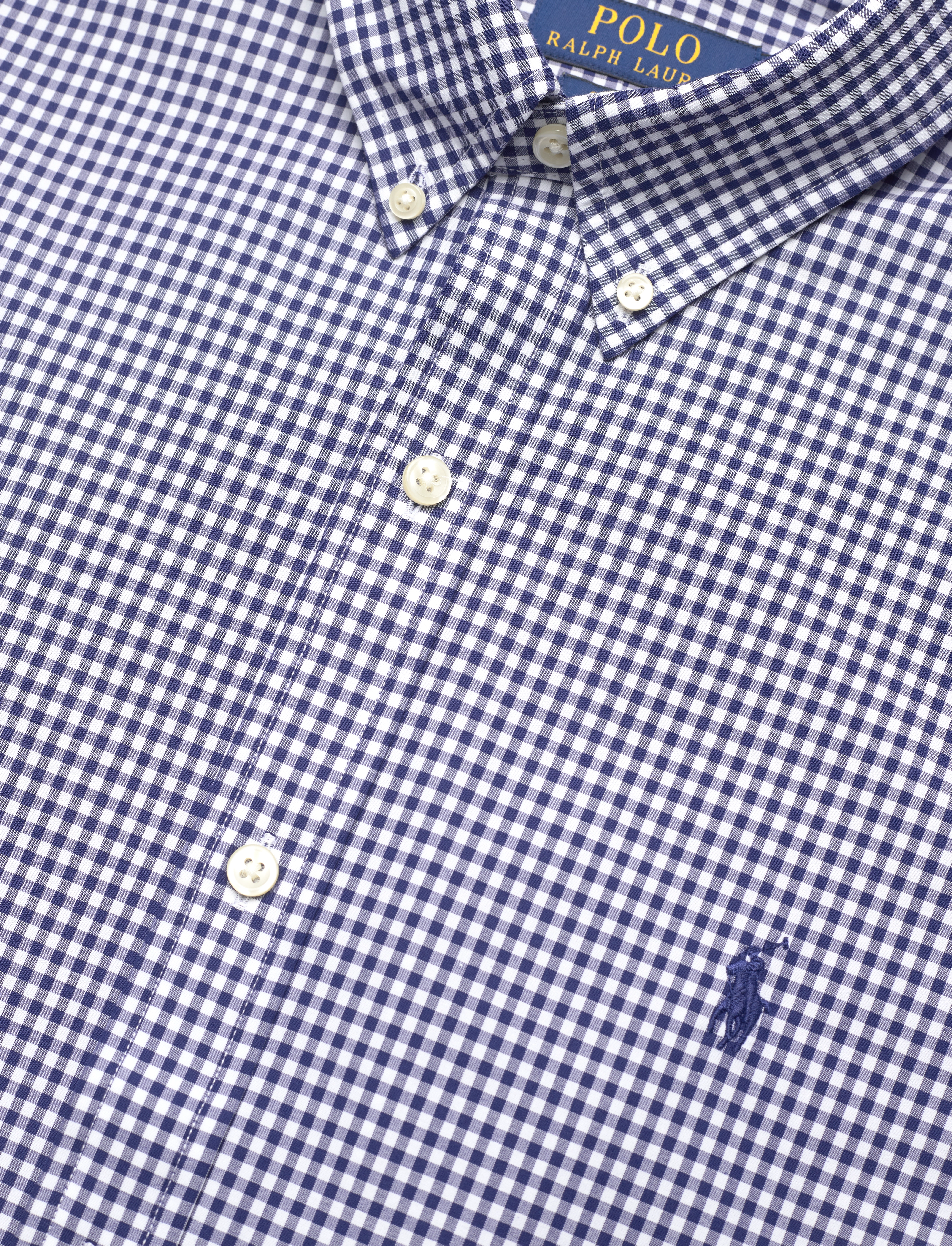 Polo Ralph Lauren - Slim Fit Gingham Stretch Poplin Shirt - 4656a navy/white - 3