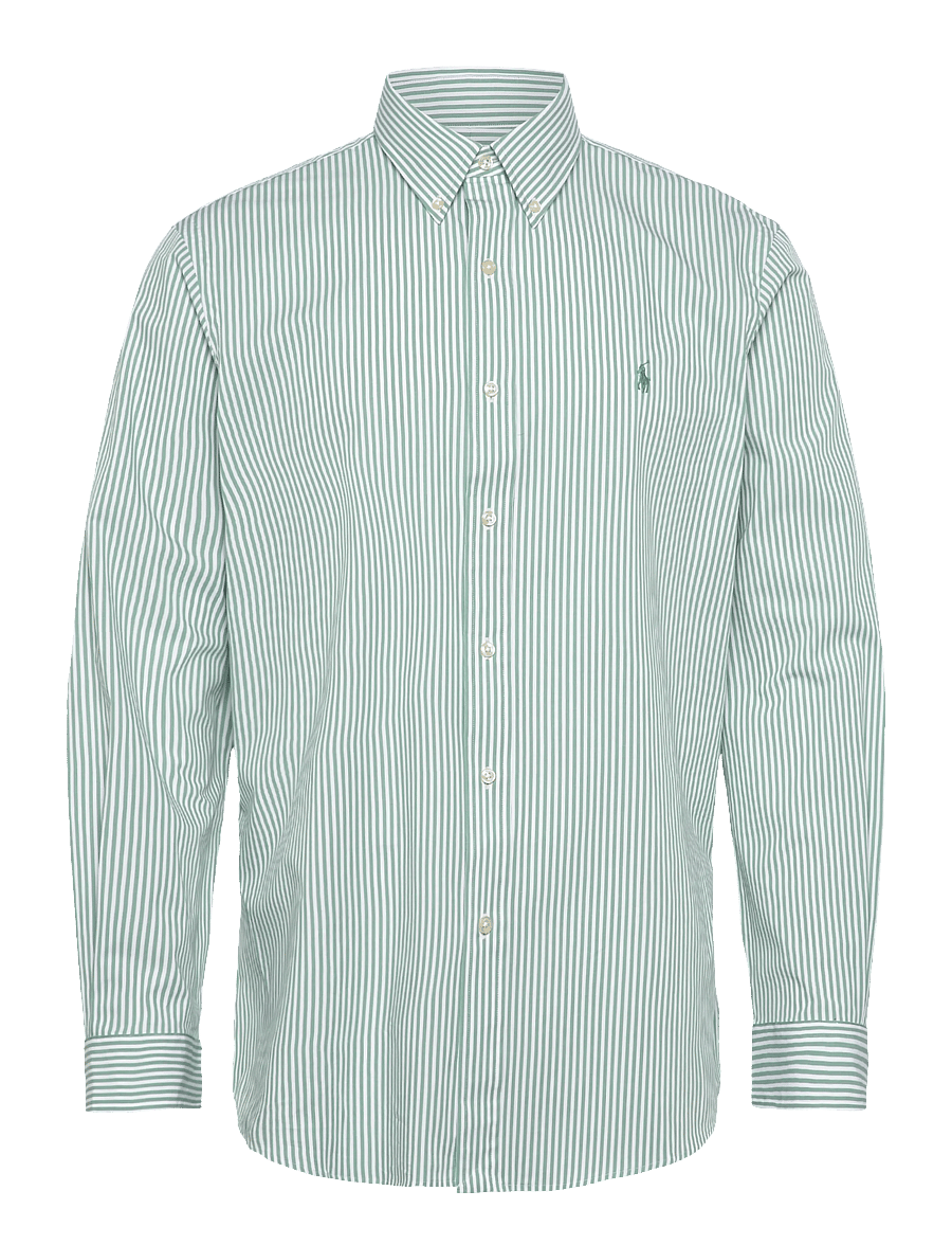 Polo Ralph Lauren - Custom Fit Striped Stretch Poplin Shirt - gestreifte hemden - 4655ae faded mint - 0