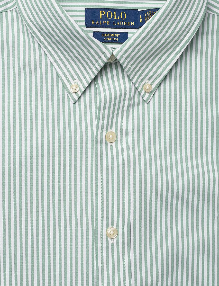 Polo Ralph Lauren - Custom Fit Striped Stretch Poplin Shirt - gestreifte hemden - 4655ae faded mint - 2