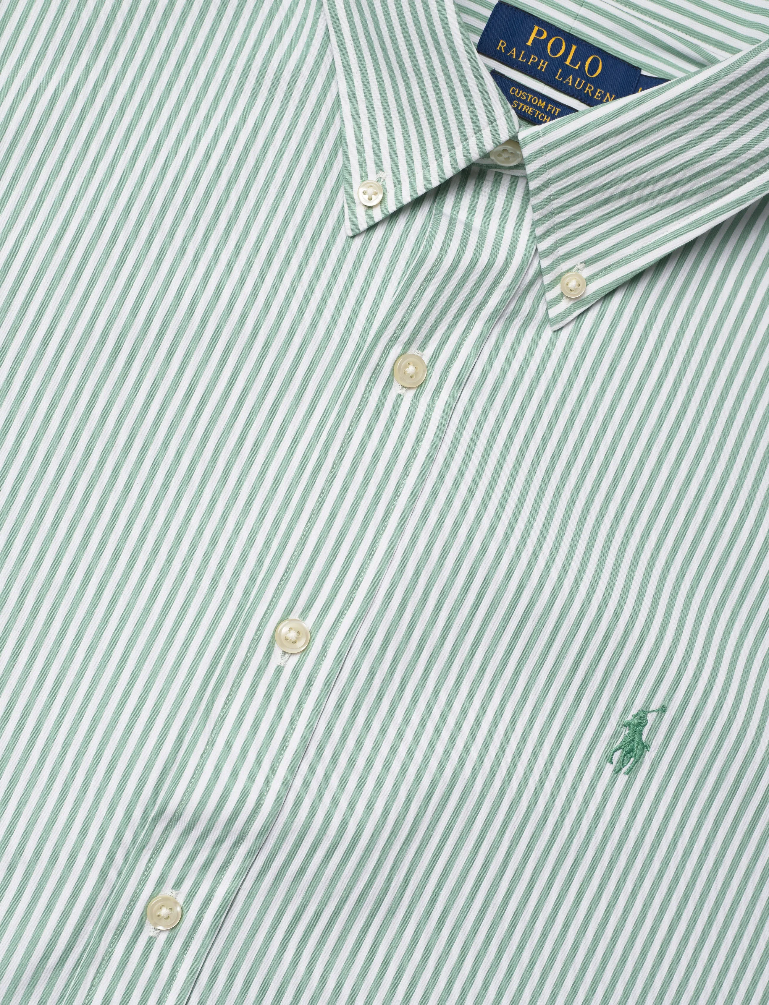 Polo Ralph Lauren - Custom Fit Striped Stretch Poplin Shirt - gestreifte hemden - 4655ae faded mint - 3