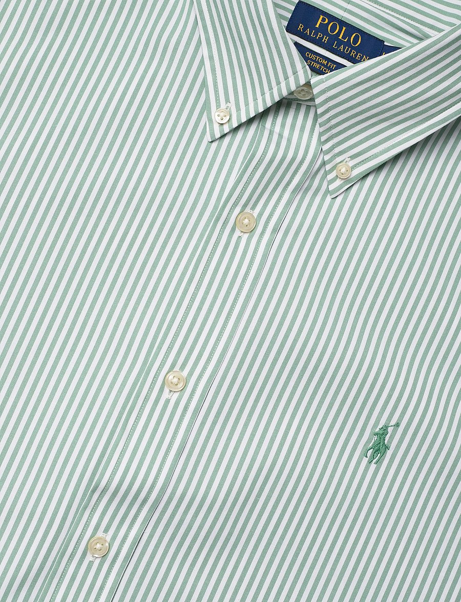 Polo Ralph Lauren - Custom Fit Striped Stretch Poplin Shirt - gestreifte hemden - 4655ae faded mint - 3