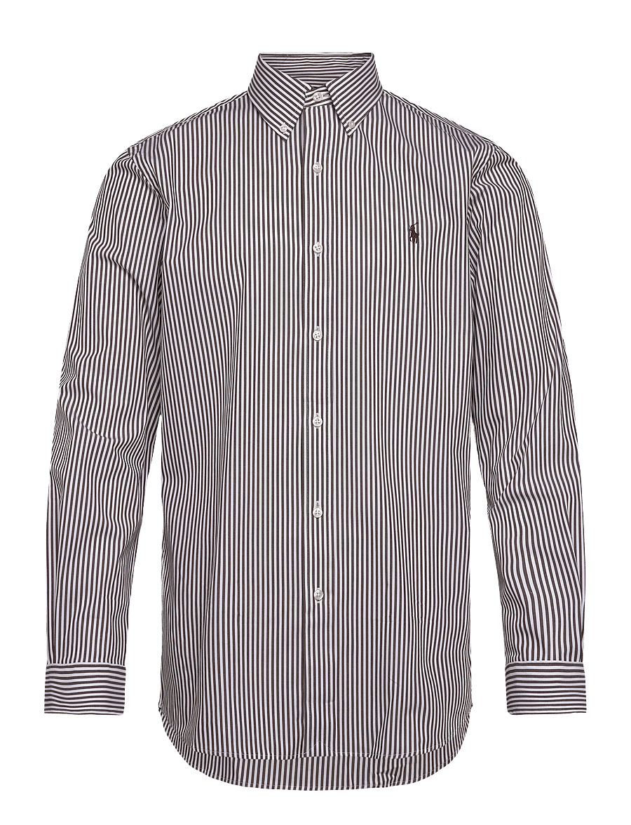 Polo Ralph Lauren - Custom Fit Striped Stretch Poplin Shirt - triibulised särgid - 4655ag nutmeg bro - 0