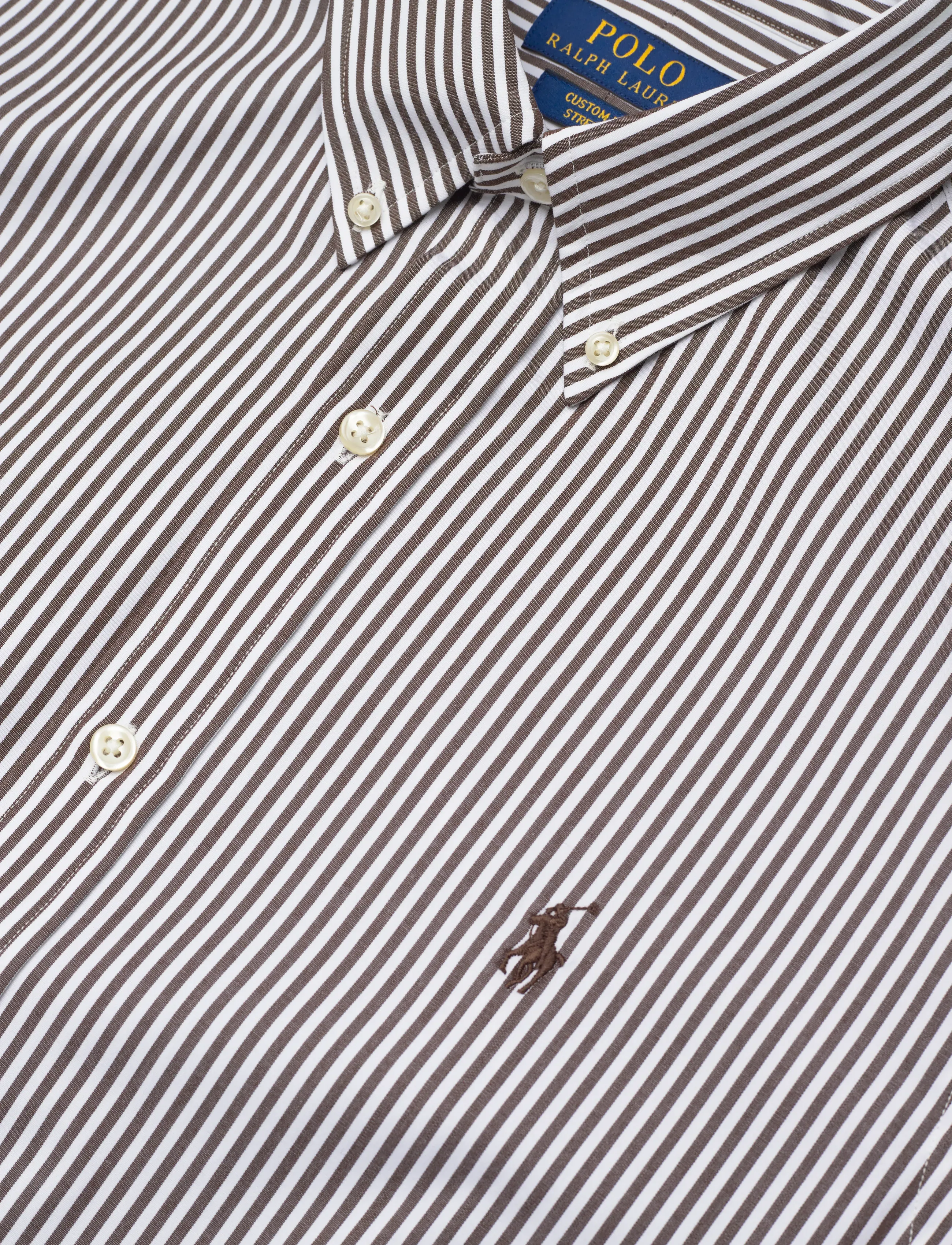 Polo Ralph Lauren - Custom Fit Striped Stretch Poplin Shirt - triibulised särgid - 4655ag nutmeg bro - 3