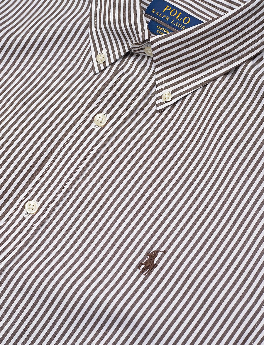 Polo Ralph Lauren - Custom Fit Striped Stretch Poplin Shirt - triibulised särgid - 4655ag nutmeg bro - 3