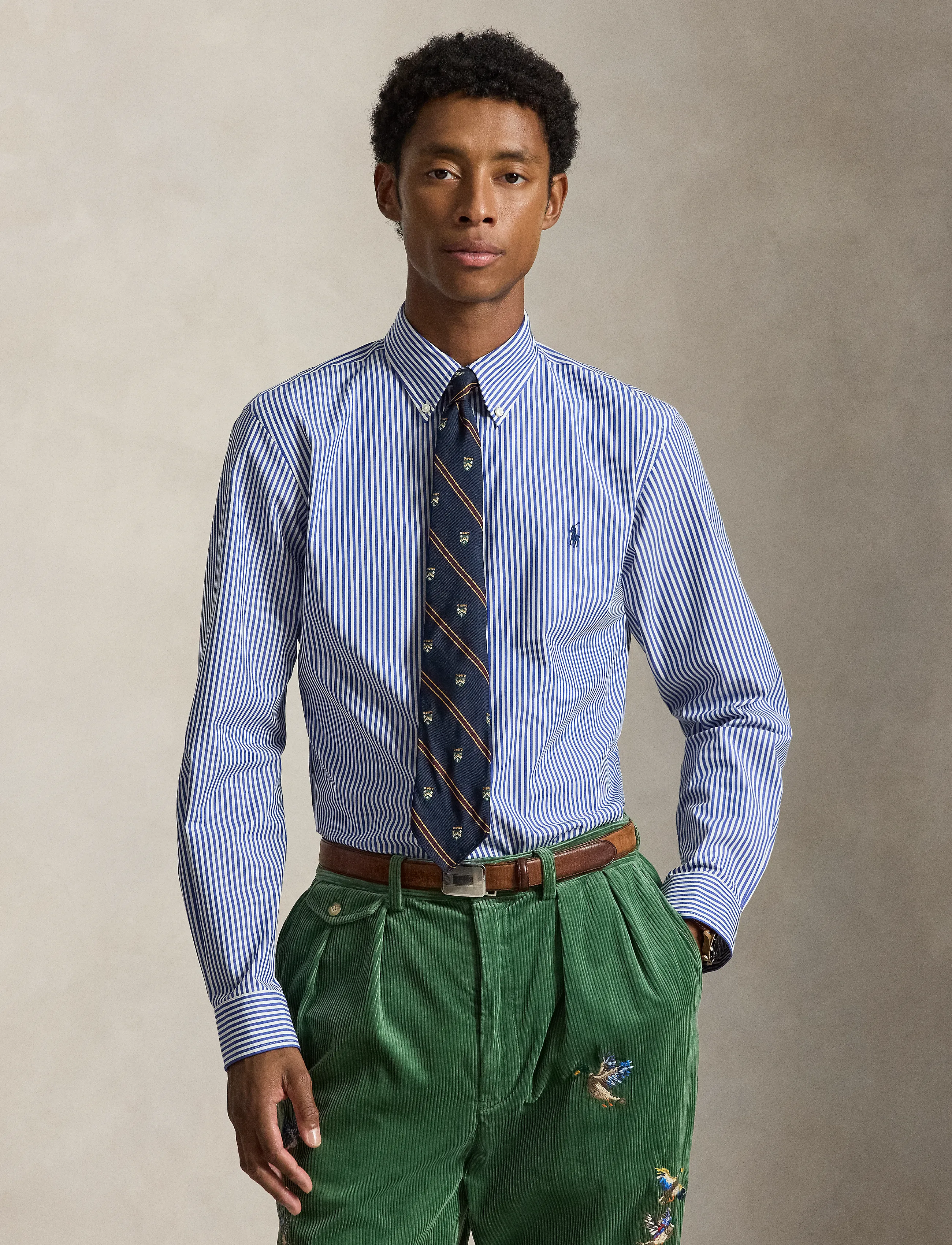 Polo Ralph Lauren Custom Fit Striped Stretch Poplin Shirt - Triibulised särgid - 4655AI RUGBY ROYA / blue