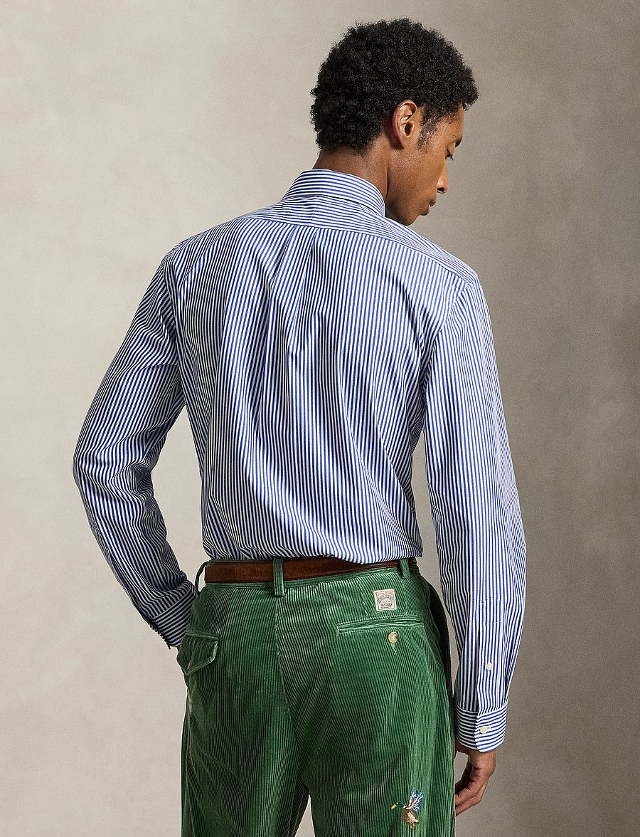 Polo Ralph Lauren - Custom Fit Striped Stretch Poplin Shirt - triibulised särgid - 4655ai rugby roya - 4