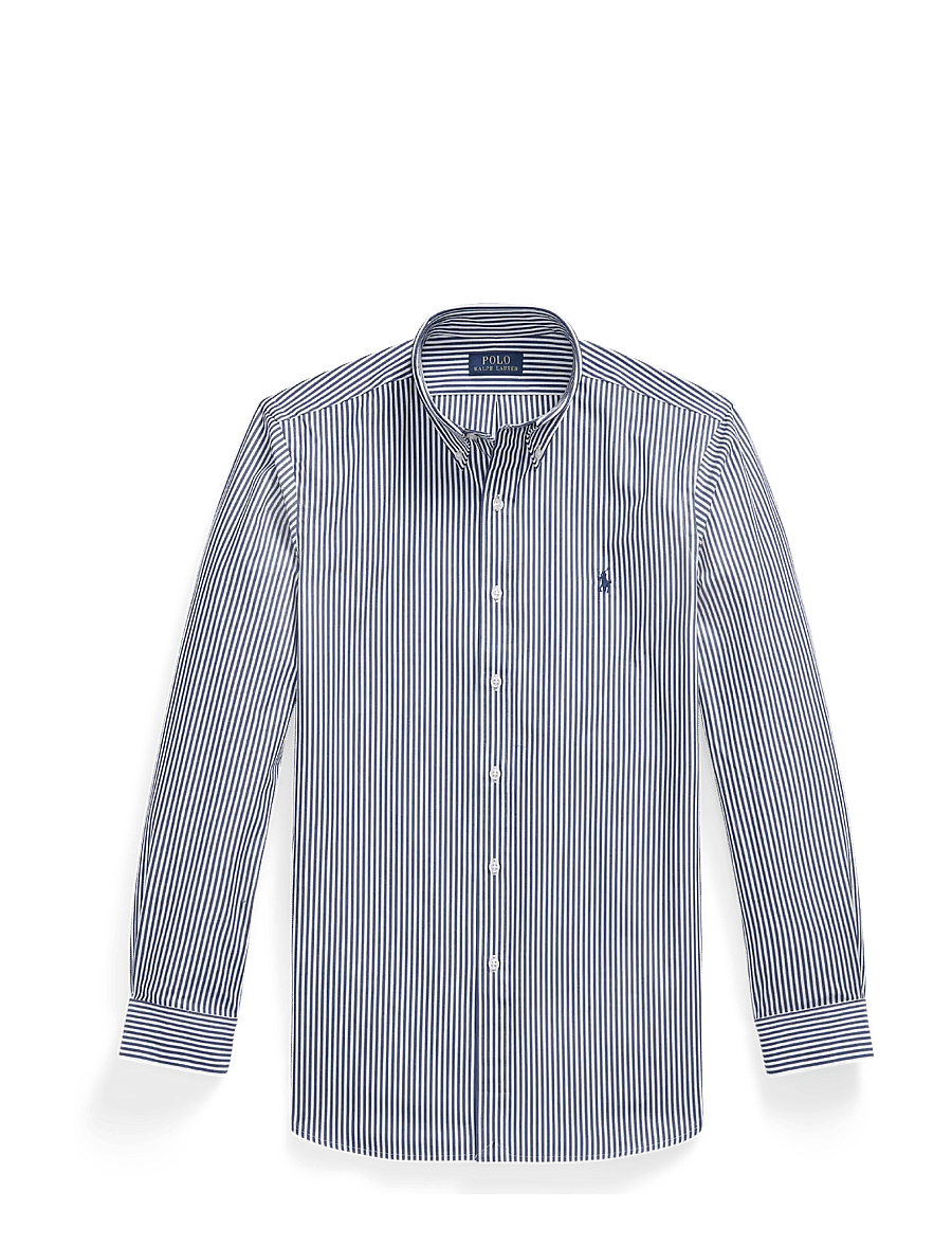 Polo Ralph Lauren - Custom Fit Striped Stretch Poplin Shirt - gestreifte hemden - 4655a navy/white - 1
