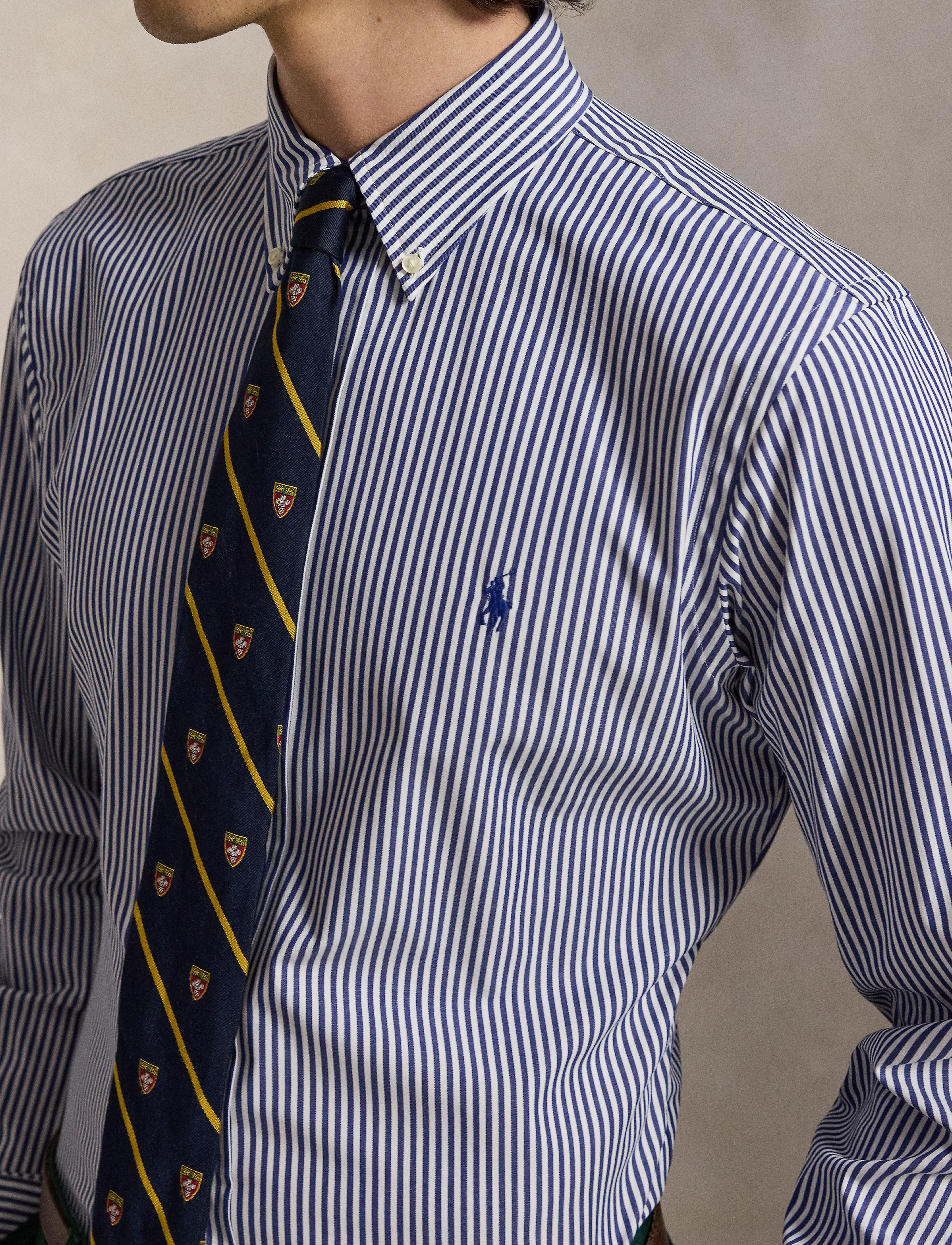 Polo Ralph Lauren - Custom Fit Striped Stretch Poplin Shirt - gestreifte hemden - 4655a navy/white - 3