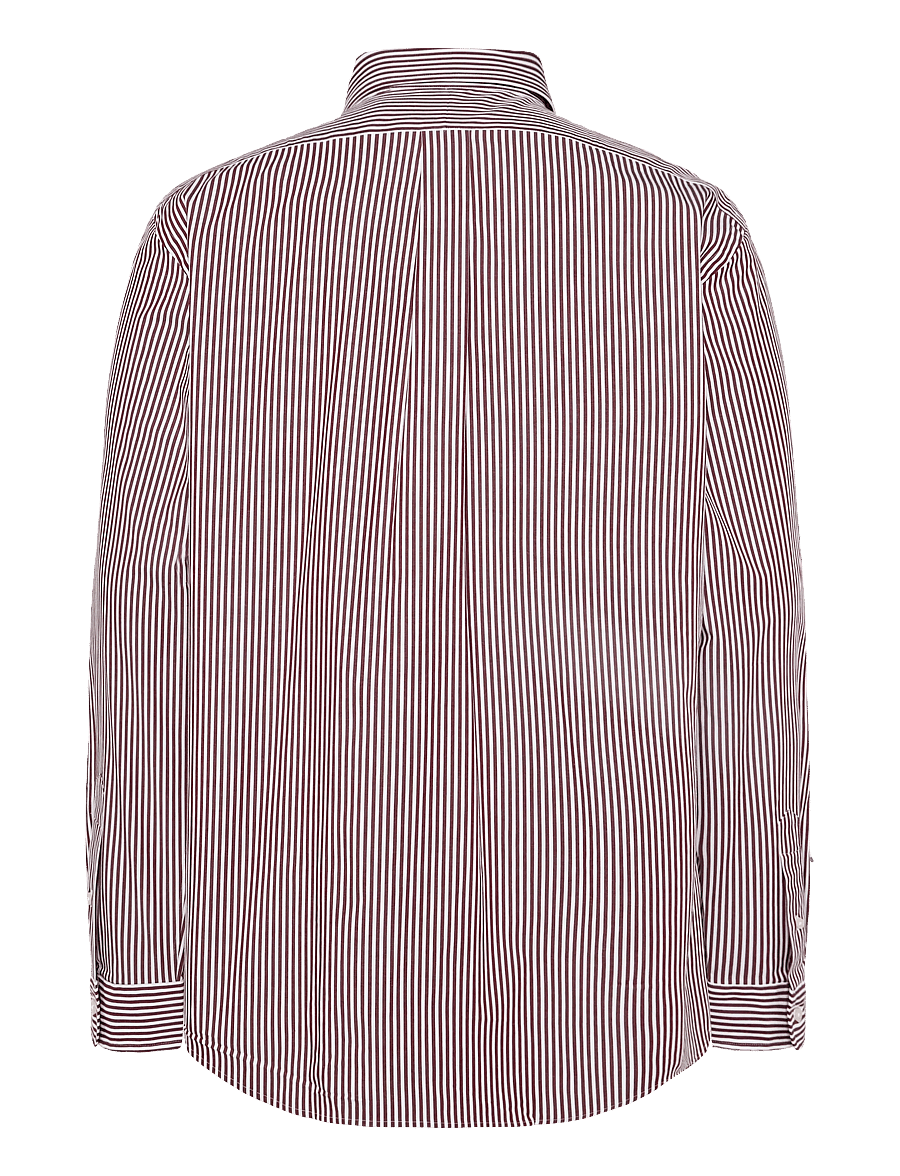 Polo Ralph Lauren - Custom Fit Striped Stretch Poplin Shirt - striped shirts - 4655b wine white - 2