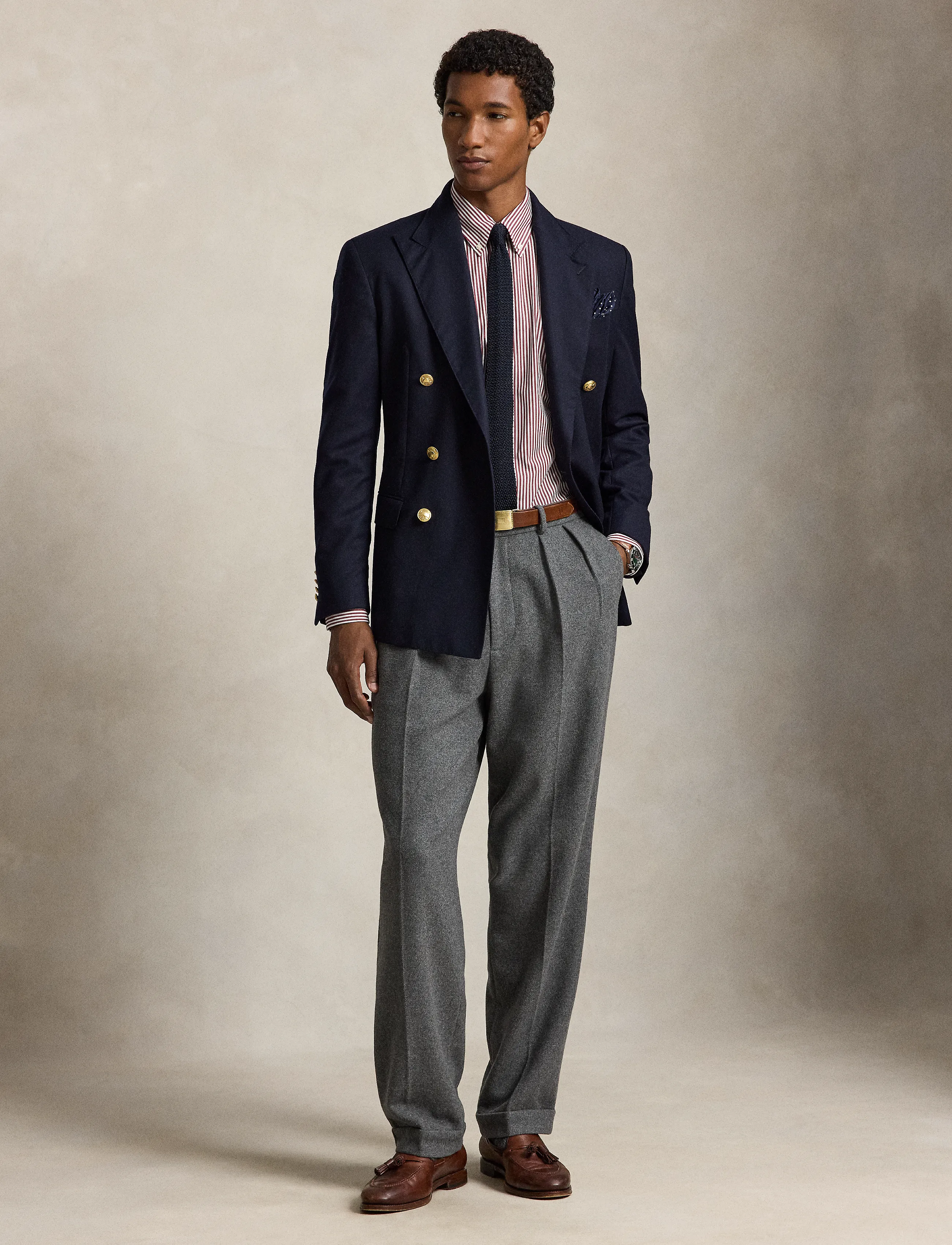 Polo Ralph Lauren - Custom Fit Striped Stretch Poplin Shirt - striped shirts - 4655b wine white - 5