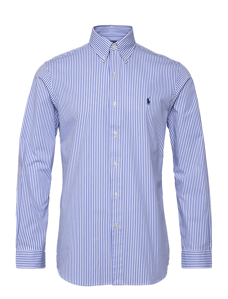 Polo Ralph Lauren - Custom Fit Striped Stretch Poplin Shirt - triibulised särgid - 4655h light blue - 1
