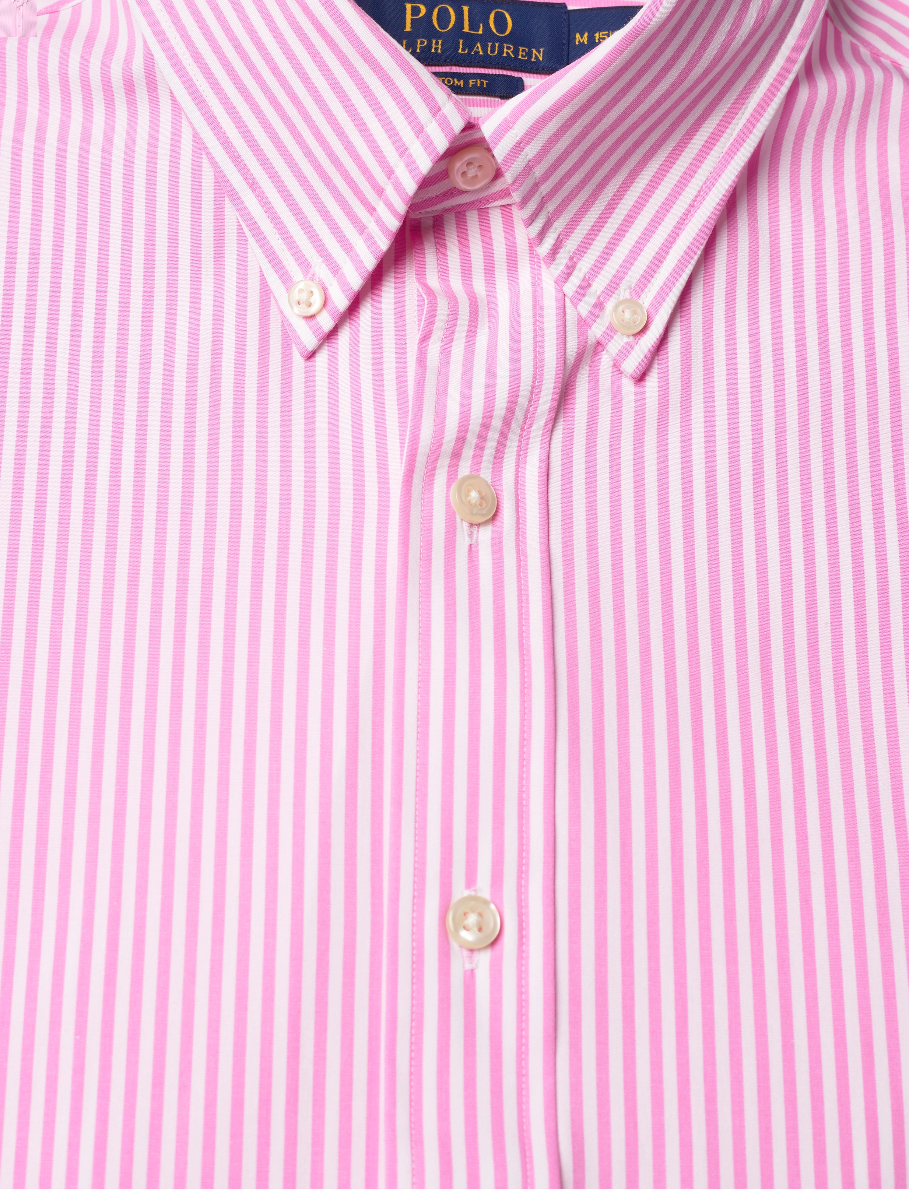 Polo Ralph Lauren - Custom Fit Striped Stretch Poplin Shirt - business skjorter - 4655i  pink/white - 3