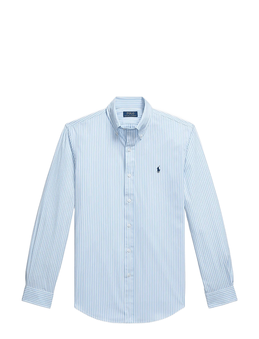 Polo Ralph Lauren - Custom Fit Striped Stretch Poplin Shirt - gestreifte hemden - 6779f austin blue - 1