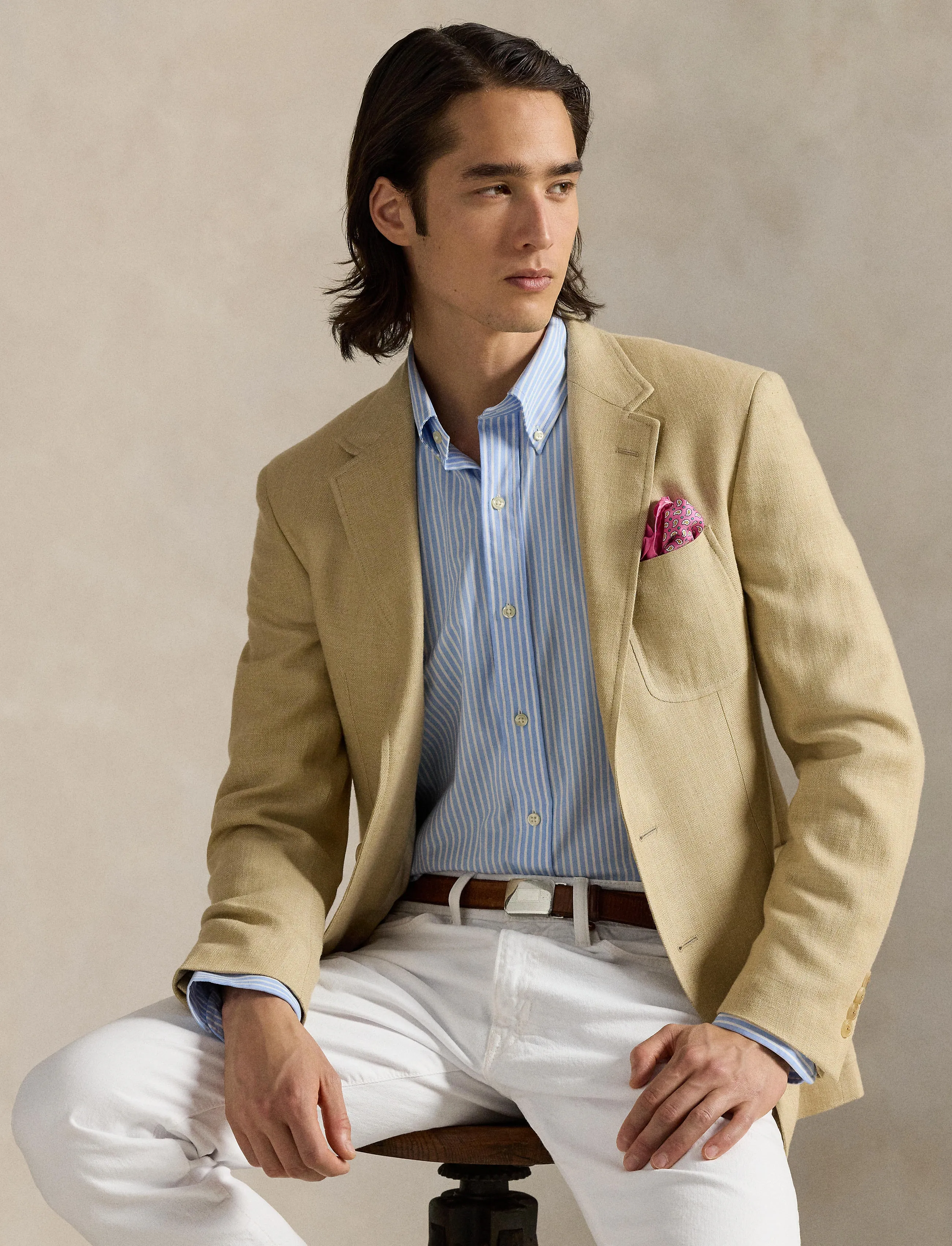 Polo Ralph Lauren - Custom Fit Striped Stretch Poplin Shirt - gestreifte hemden - 6779f austin blue - 3