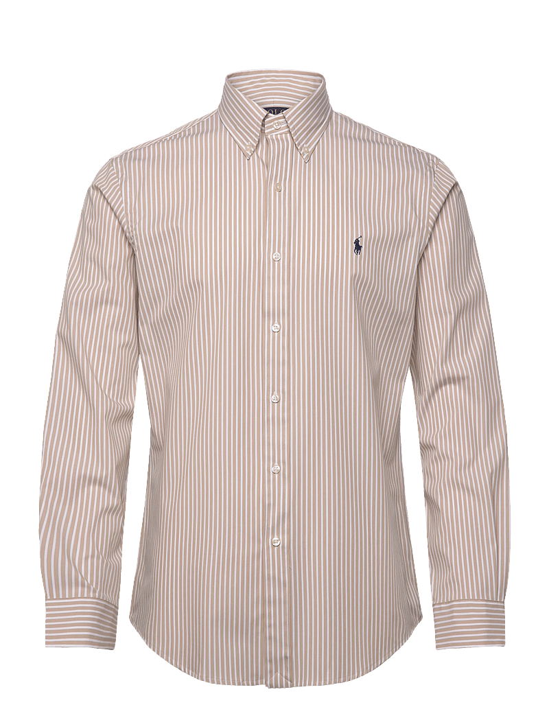 Polo Ralph Lauren - Custom Fit Striped Stretch Poplin Shirt - stribede skjorter - 6779i coastal bei - 0