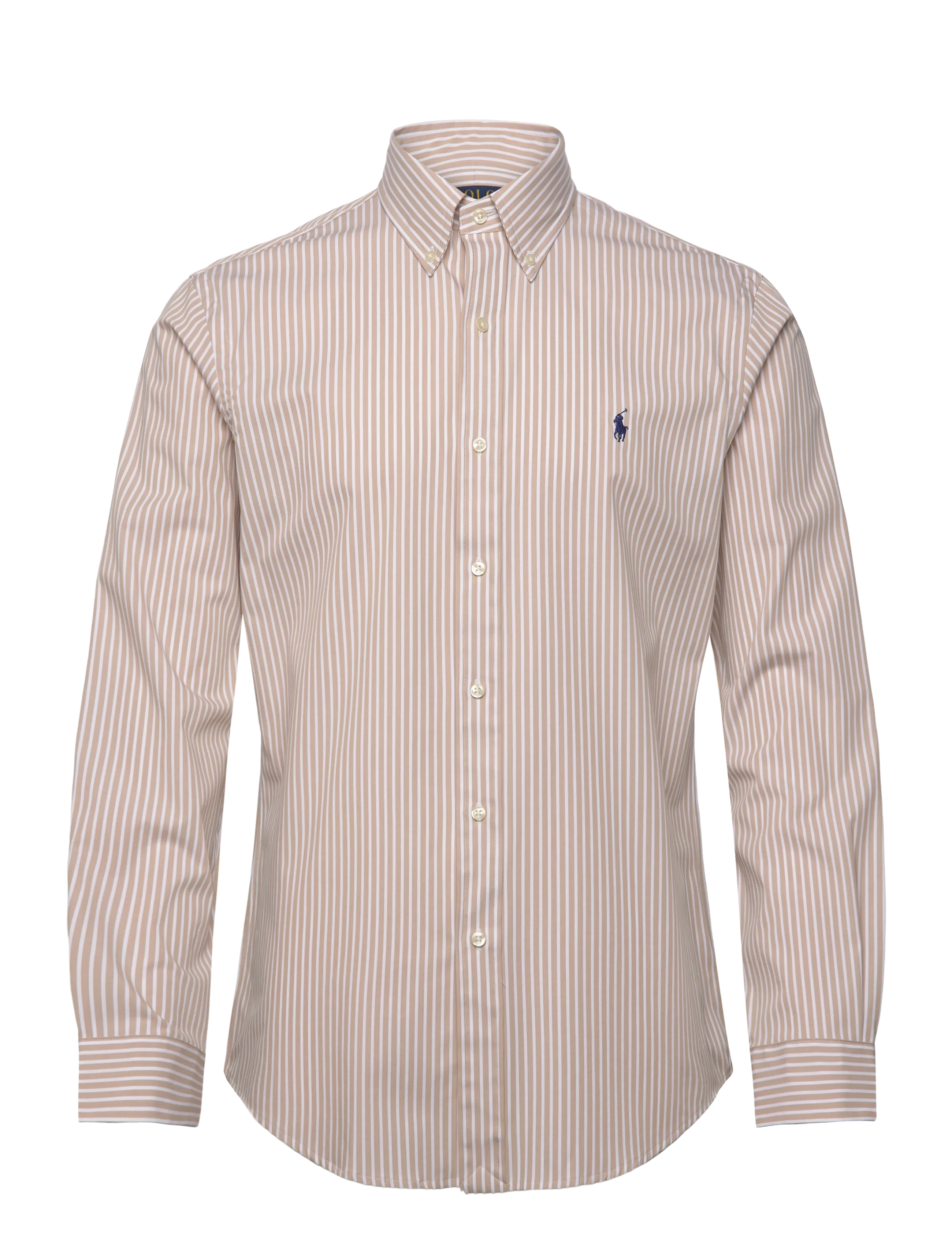 Polo Ralph Lauren Custom Fit Striped Stretch Poplin Shirt - Kleidung - 6779I COASTAL BEI / beige