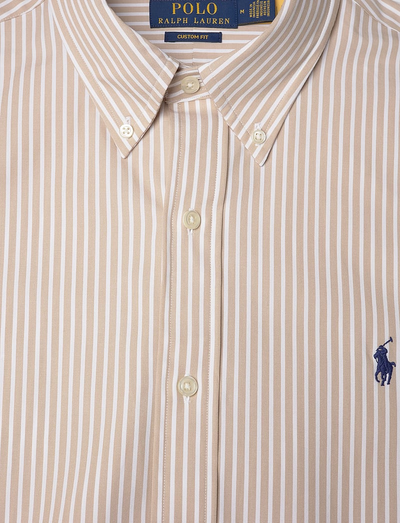 Polo Ralph Lauren - Custom Fit Striped Stretch Poplin Shirt - stribede skjorter - 6779i coastal bei - 2