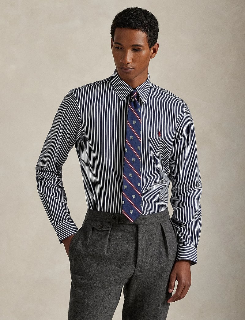 Polo Ralph Lauren - Custom Fit Striped Stretch Poplin Shirt - basic skjorter - 6779j newport nav - 3