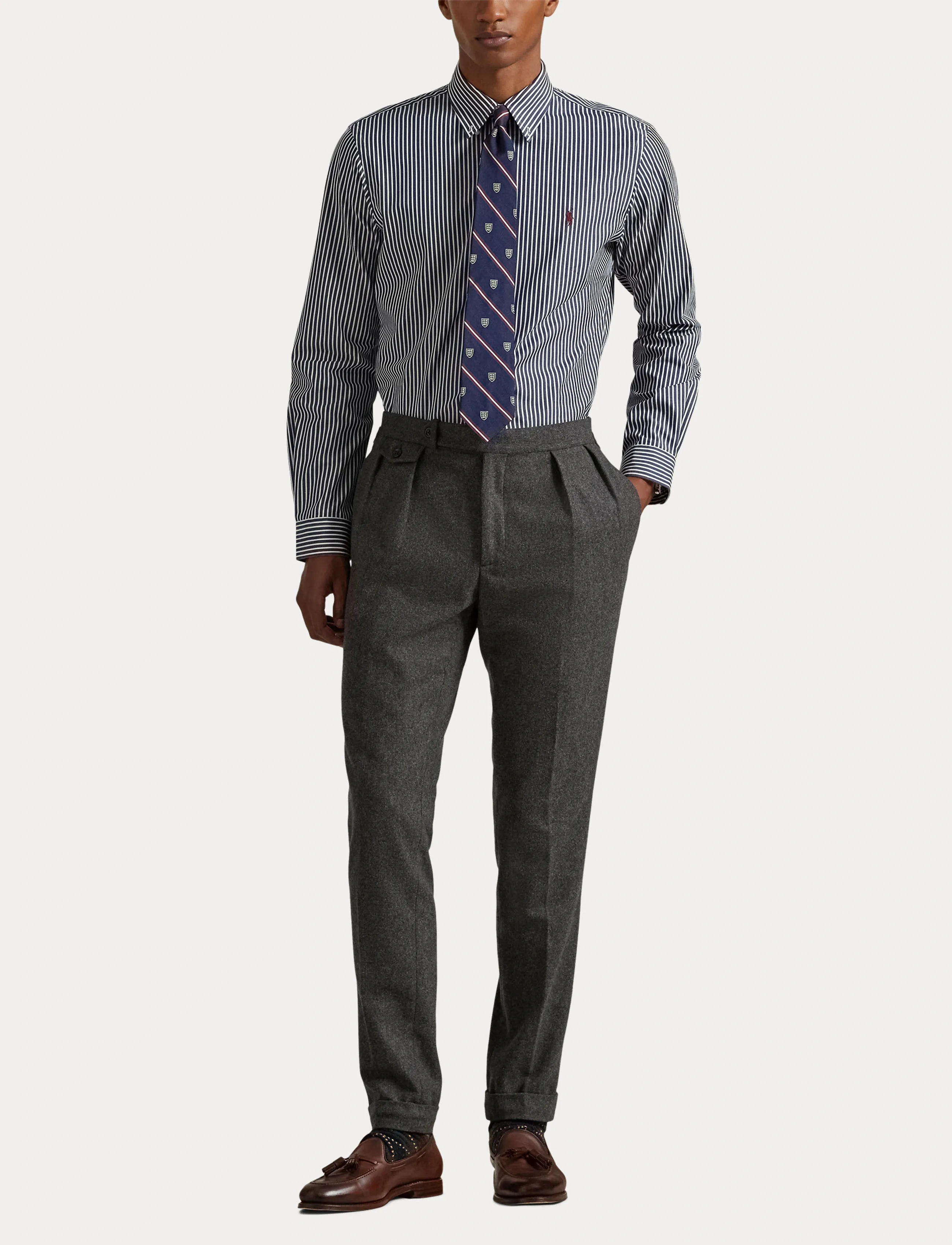 Polo Ralph Lauren - Custom Fit Striped Stretch Poplin Shirt - chemises à rayures - 6779j newport nav - 4