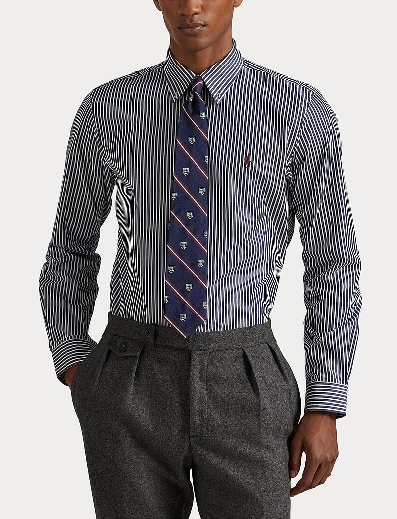 Polo Ralph Lauren - Custom Fit Striped Stretch Poplin Shirt - basic skjorter - 6779j newport nav - 5