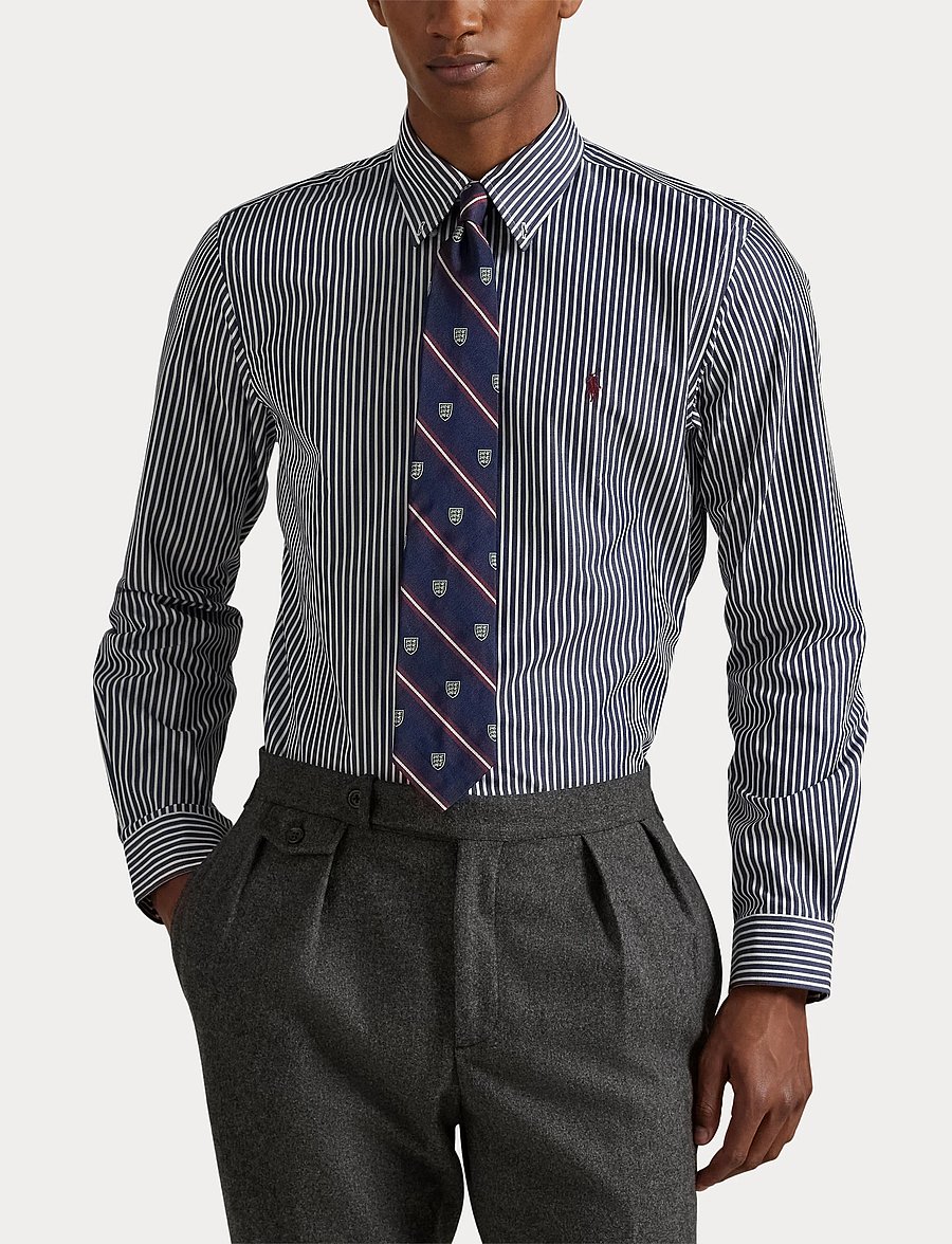 Polo Ralph Lauren - Custom Fit Striped Stretch Poplin Shirt - gestreifte hemden - 6779j newport nav - 5
