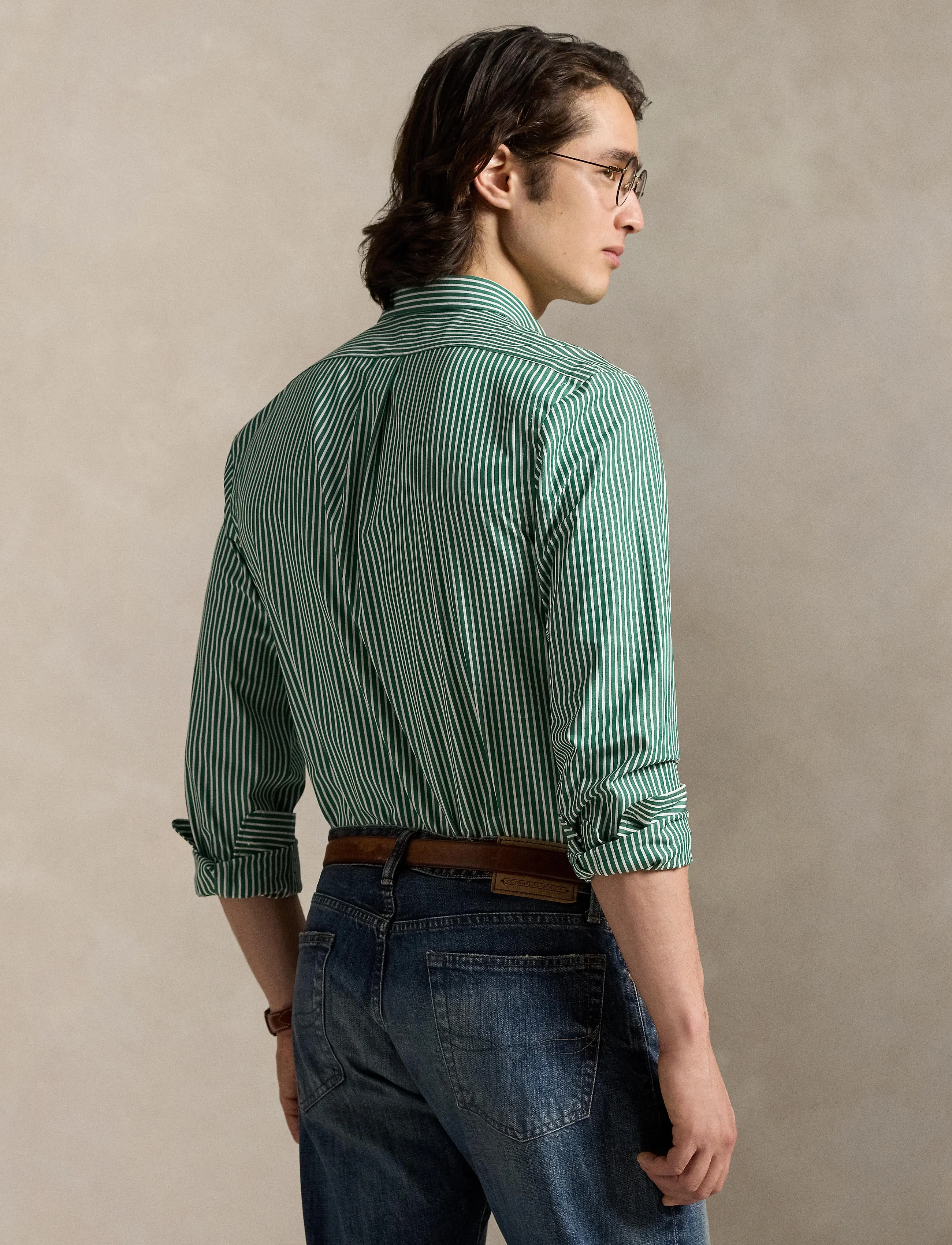 Polo Ralph Lauren - Custom Fit Striped Stretch Poplin Shirt - stribede skjorter - 6779k new forest - 2