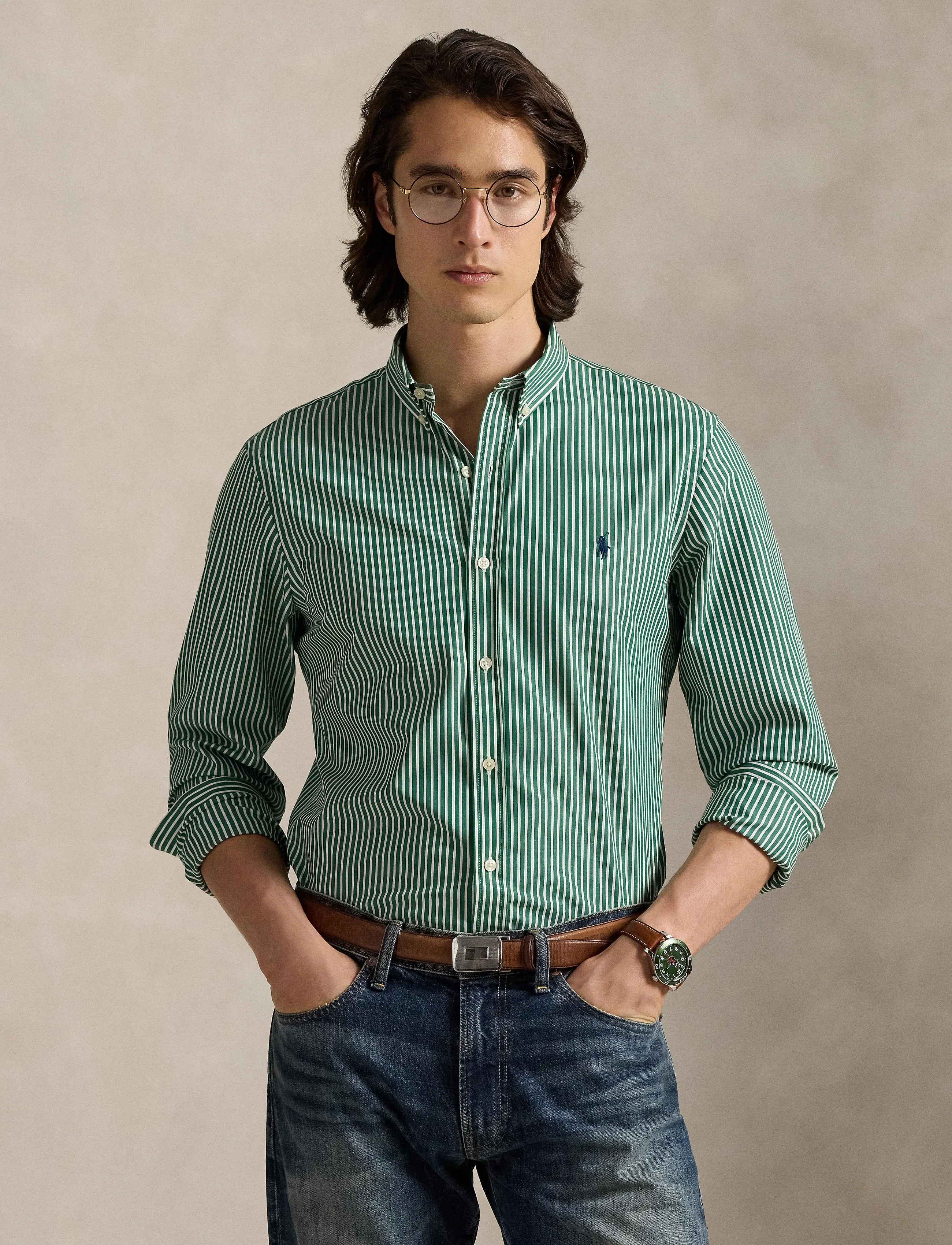 Polo Ralph Lauren - Custom Fit Striped Stretch Poplin Shirt - stribede skjorter - 6779k new forest - 3