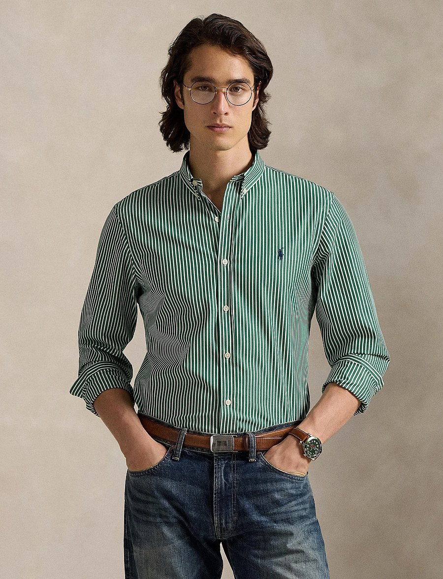 Polo Ralph Lauren - Custom Fit Striped Stretch Poplin Shirt - stribede skjorter - 6779k new forest - 3