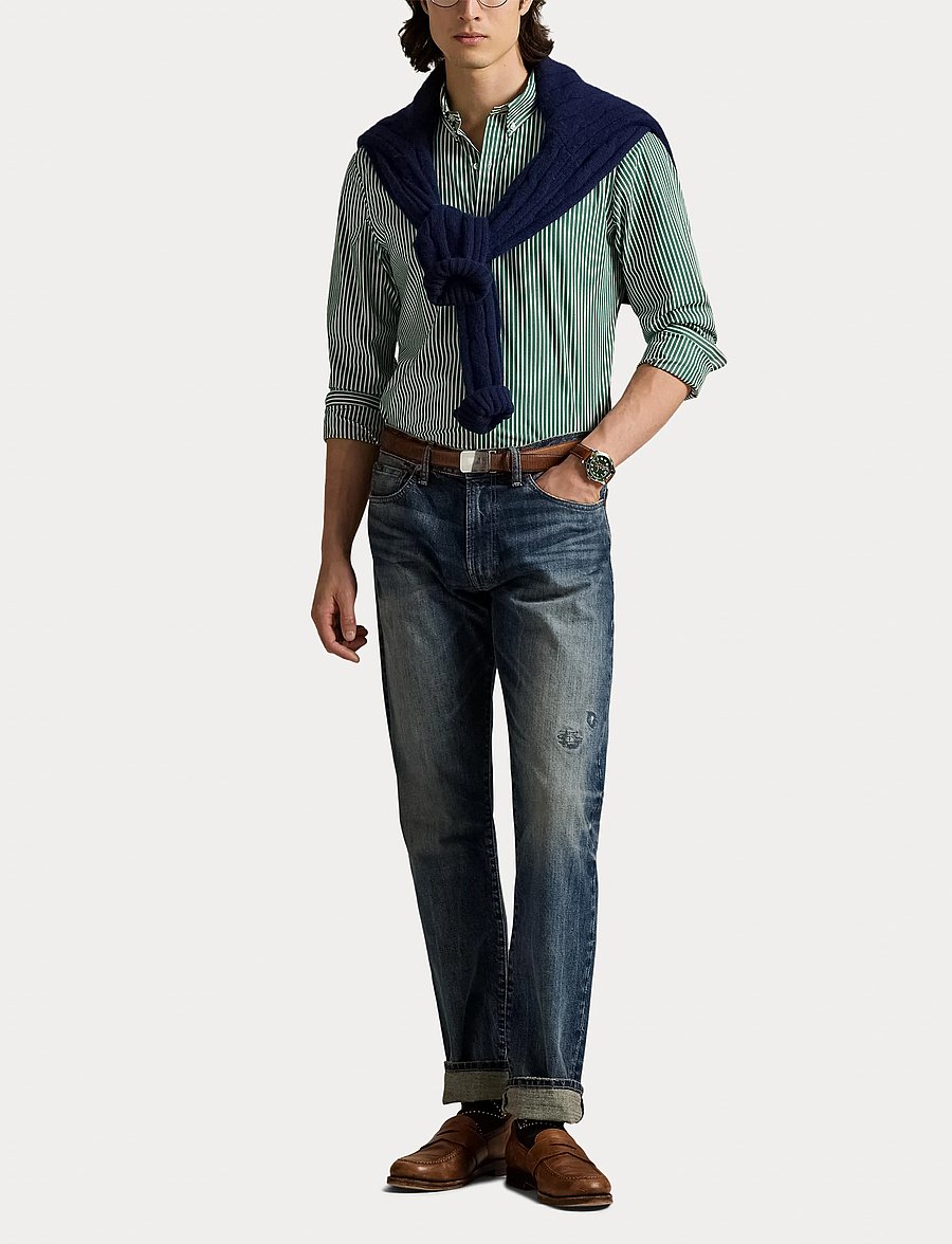 Polo Ralph Lauren - Custom Fit Striped Stretch Poplin Shirt - stribede skjorter - 6779k new forest - 4