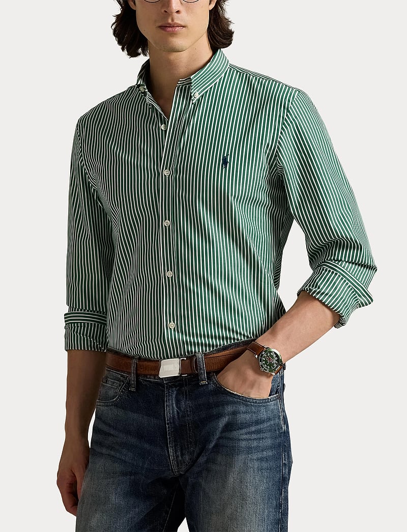 Polo Ralph Lauren - Custom Fit Striped Stretch Poplin Shirt - basic skjorter - 6779k new forest - 5