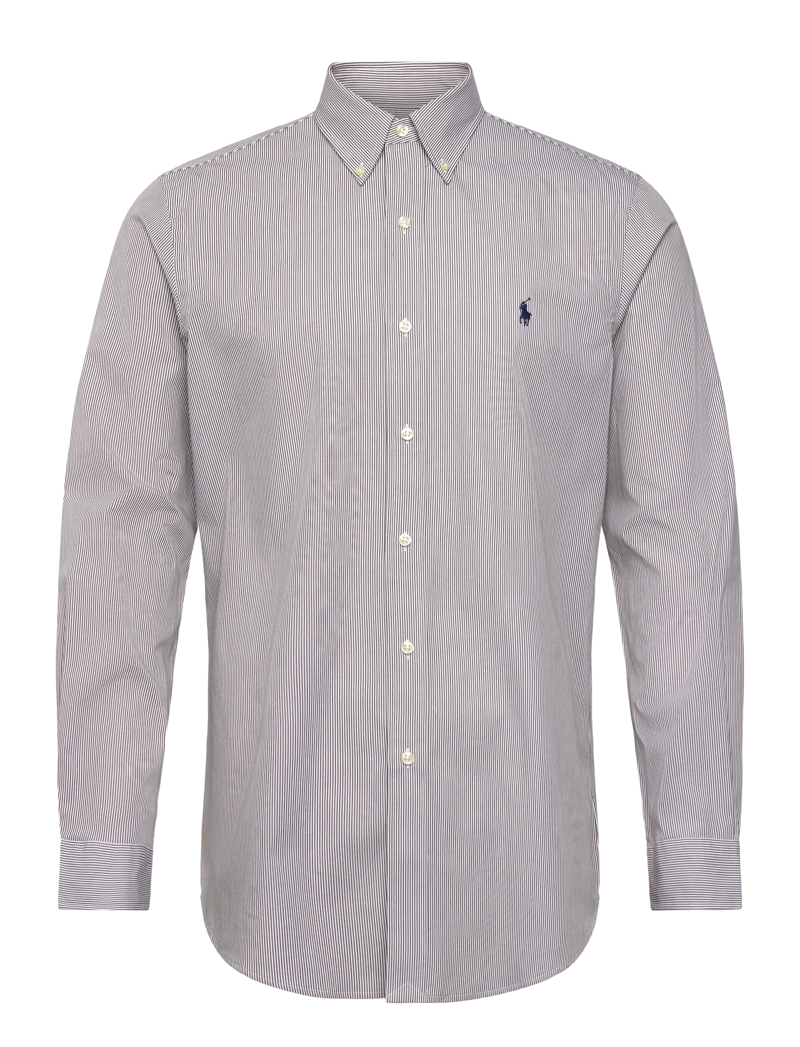 Custom Fit Striped Stretch Poplin Shirt - 7085B CHOCOLATE B