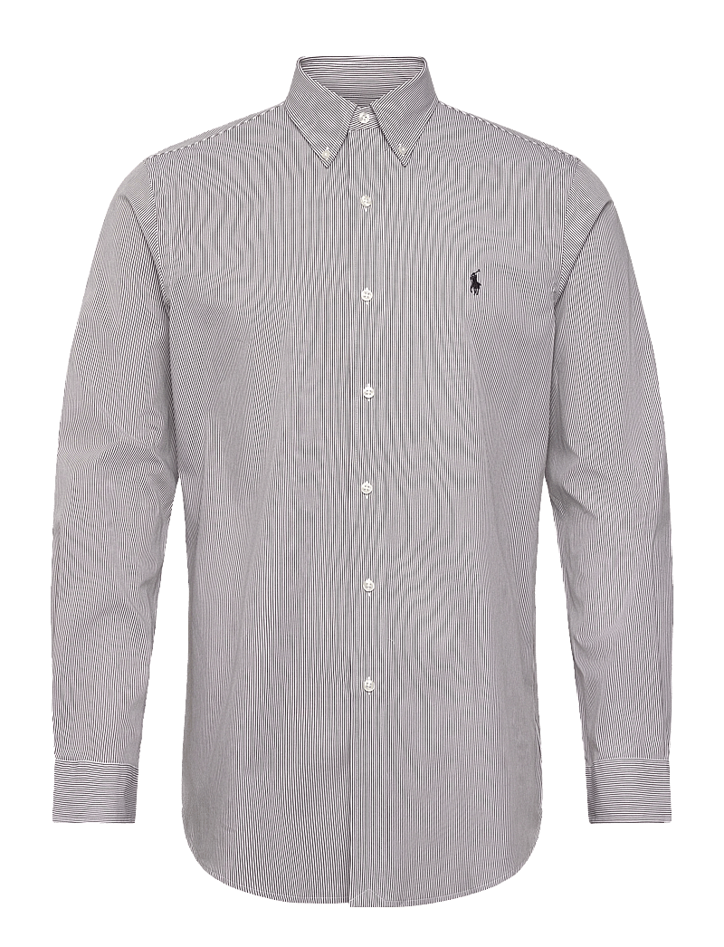 Polo Ralph Lauren - Custom Fit Striped Stretch Poplin Shirt - triibulised särgid - 7085b chocolate b - 0