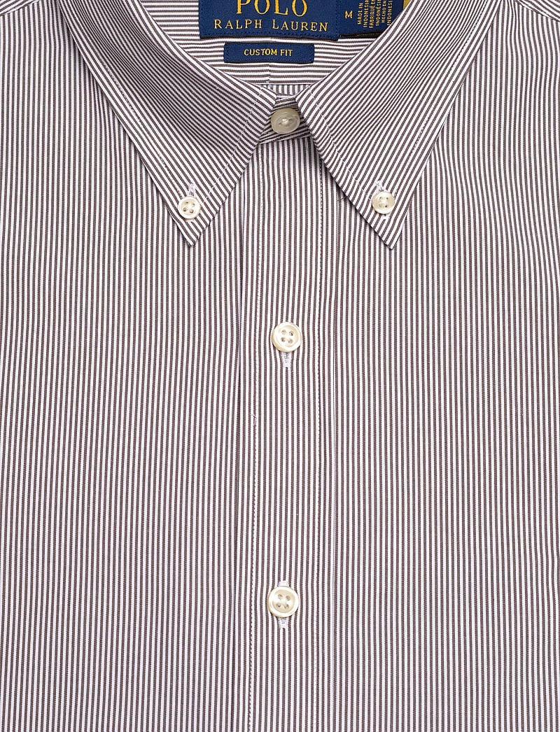 Polo Ralph Lauren - Custom Fit Striped Stretch Poplin Shirt - triibulised särgid - 7085b chocolate b - 2