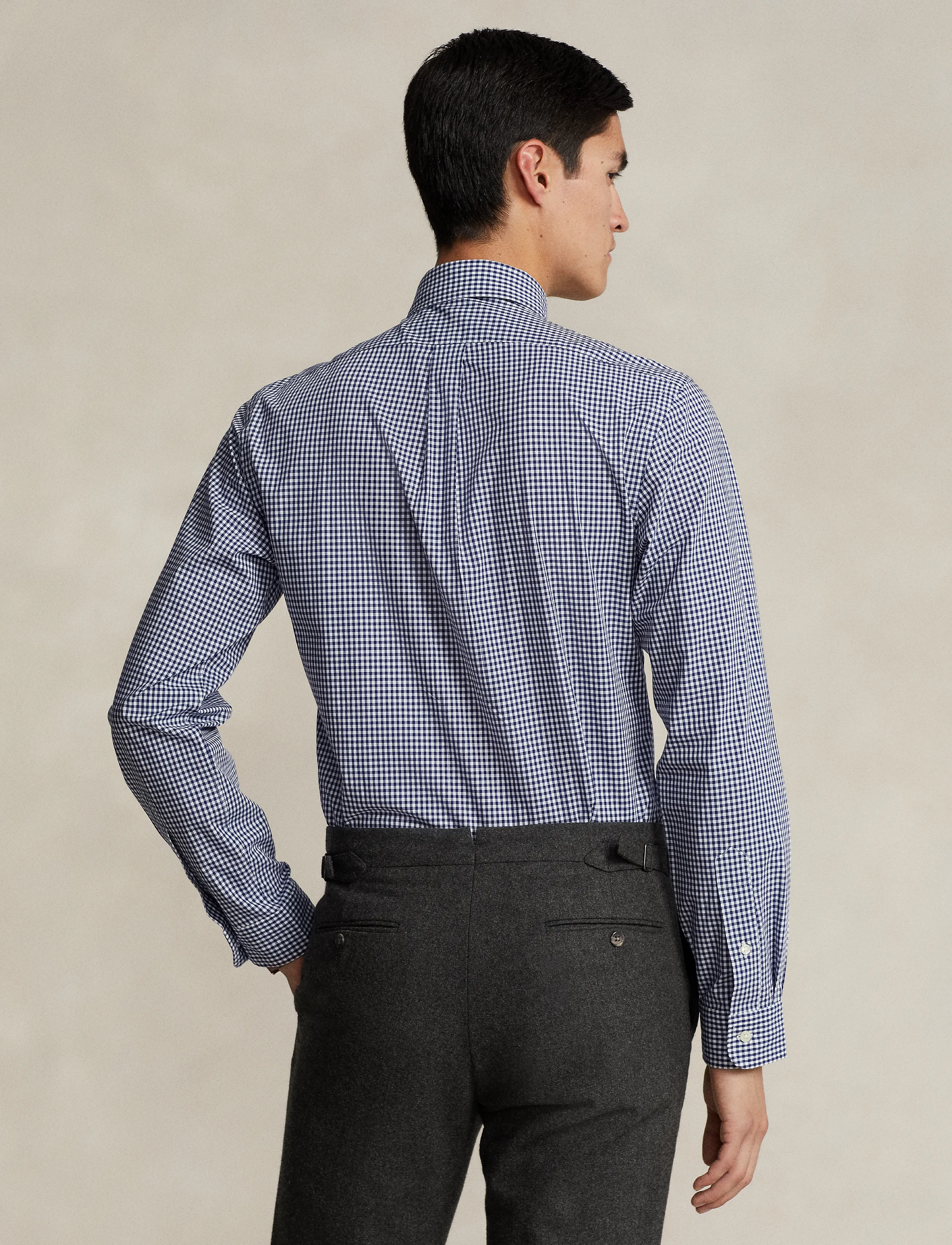 Polo Ralph Lauren - Custom Fit Gingham Stretch Poplin Shirt - rutiga skjortor - 4656a navy/white - 3