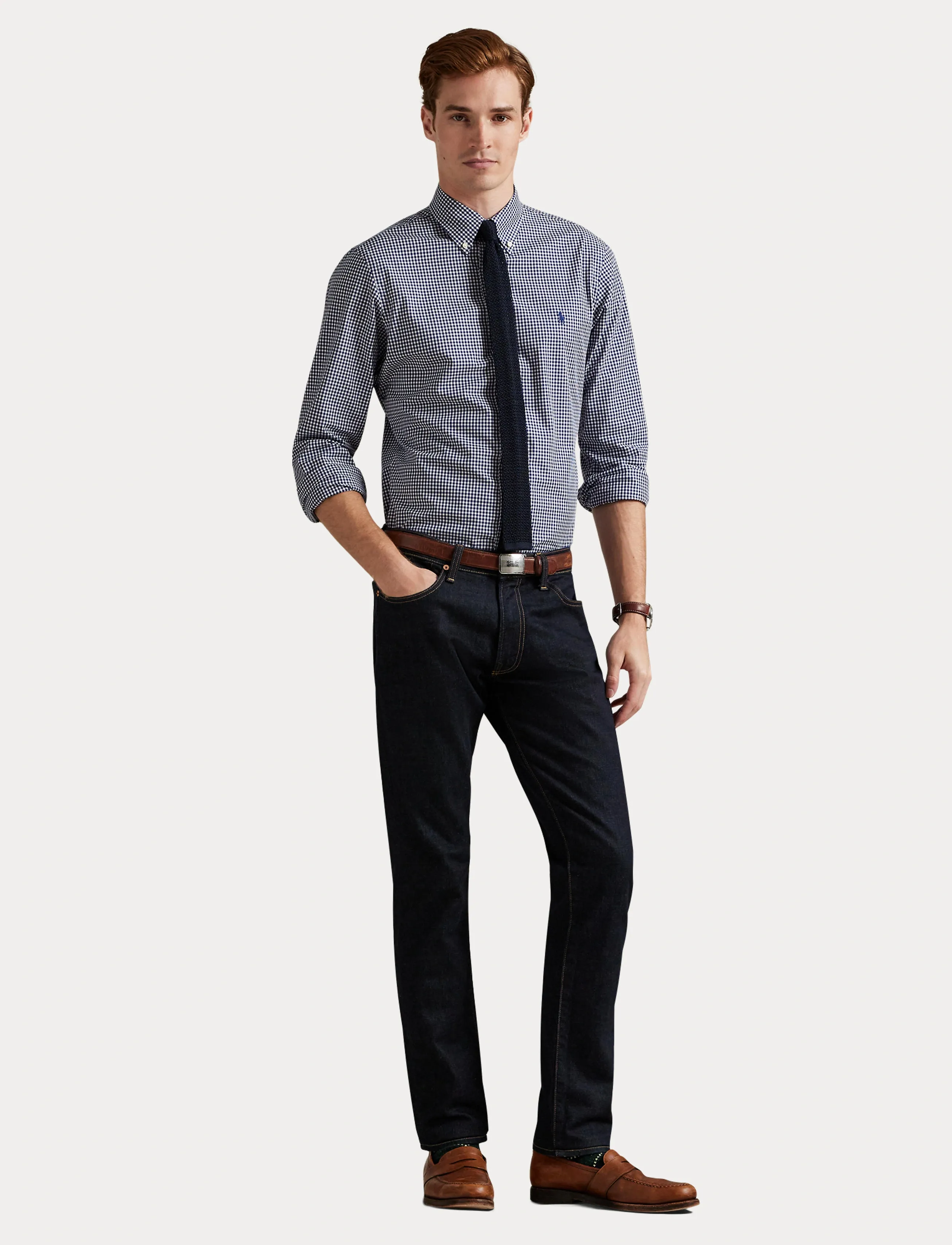 Polo Ralph Lauren - Custom Fit Gingham Stretch Poplin Shirt - karierte hemden - 4656a newport nav - 4