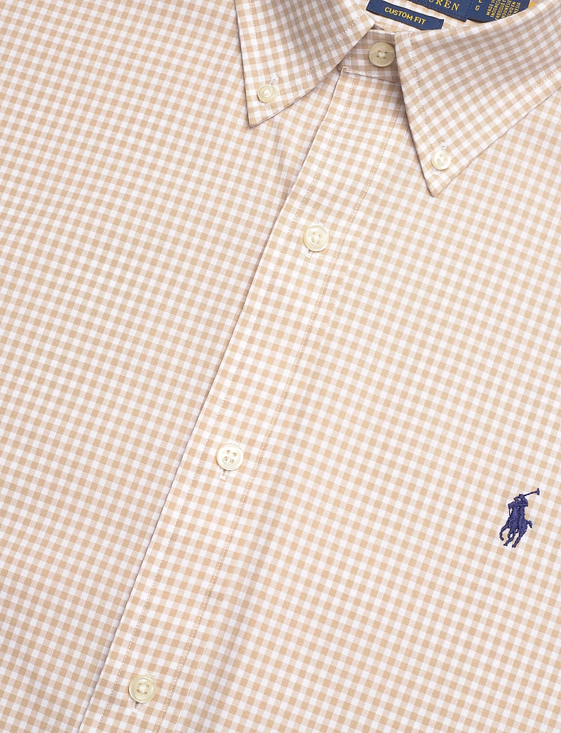 Polo Ralph Lauren - Custom Fit Gingham Stretch Poplin Shirt - basic skjortor - 4656z coastal bei - 3
