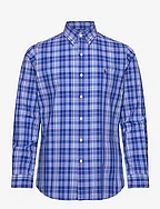 Custom Fit Gingham Stretch Poplin Shirt - 6275 BLUE MULTI