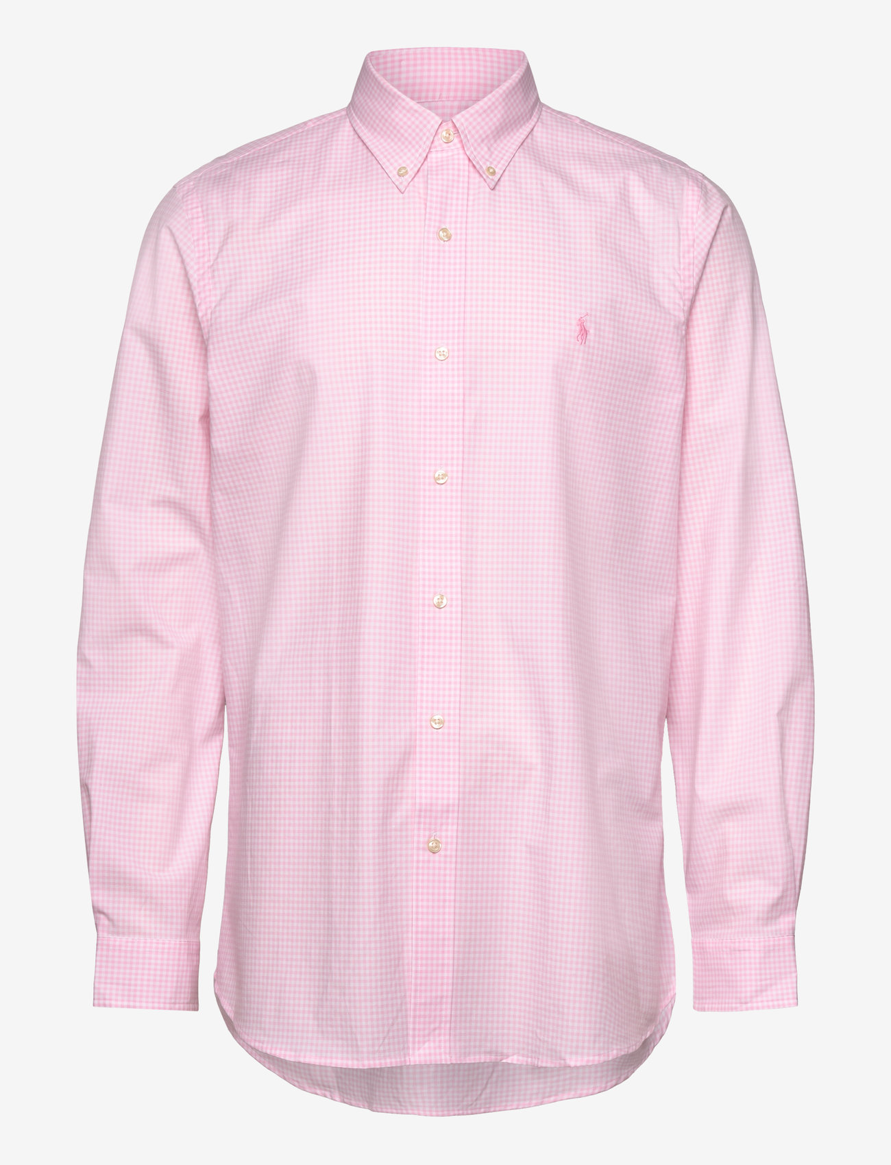 Polo Ralph Lauren - Custom Fit Gingham Stretch Poplin Shirt - basic skjortor - 6780b carmel pink - 0