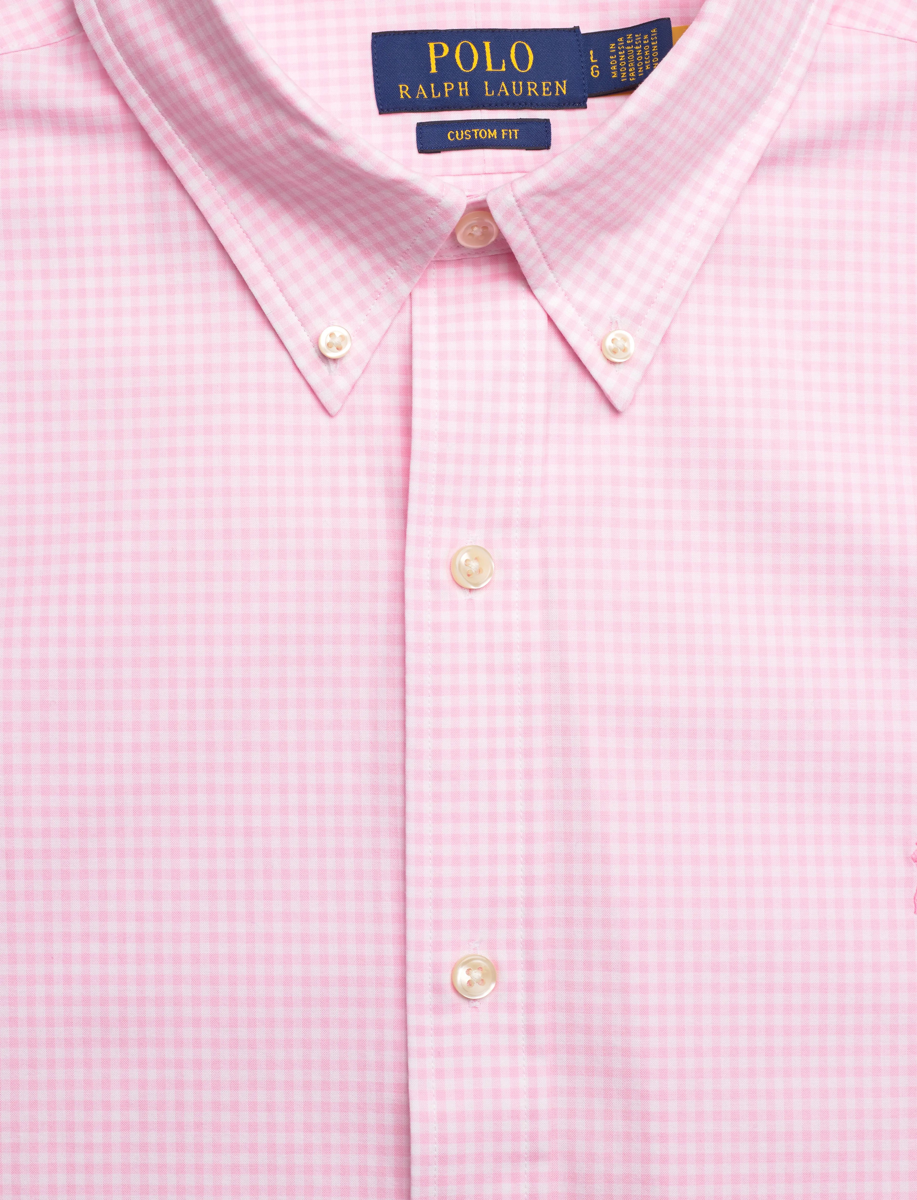 Polo Ralph Lauren - Custom Fit Gingham Stretch Poplin Shirt - köflóttar skyrtur - 6780b carmel pink - 2