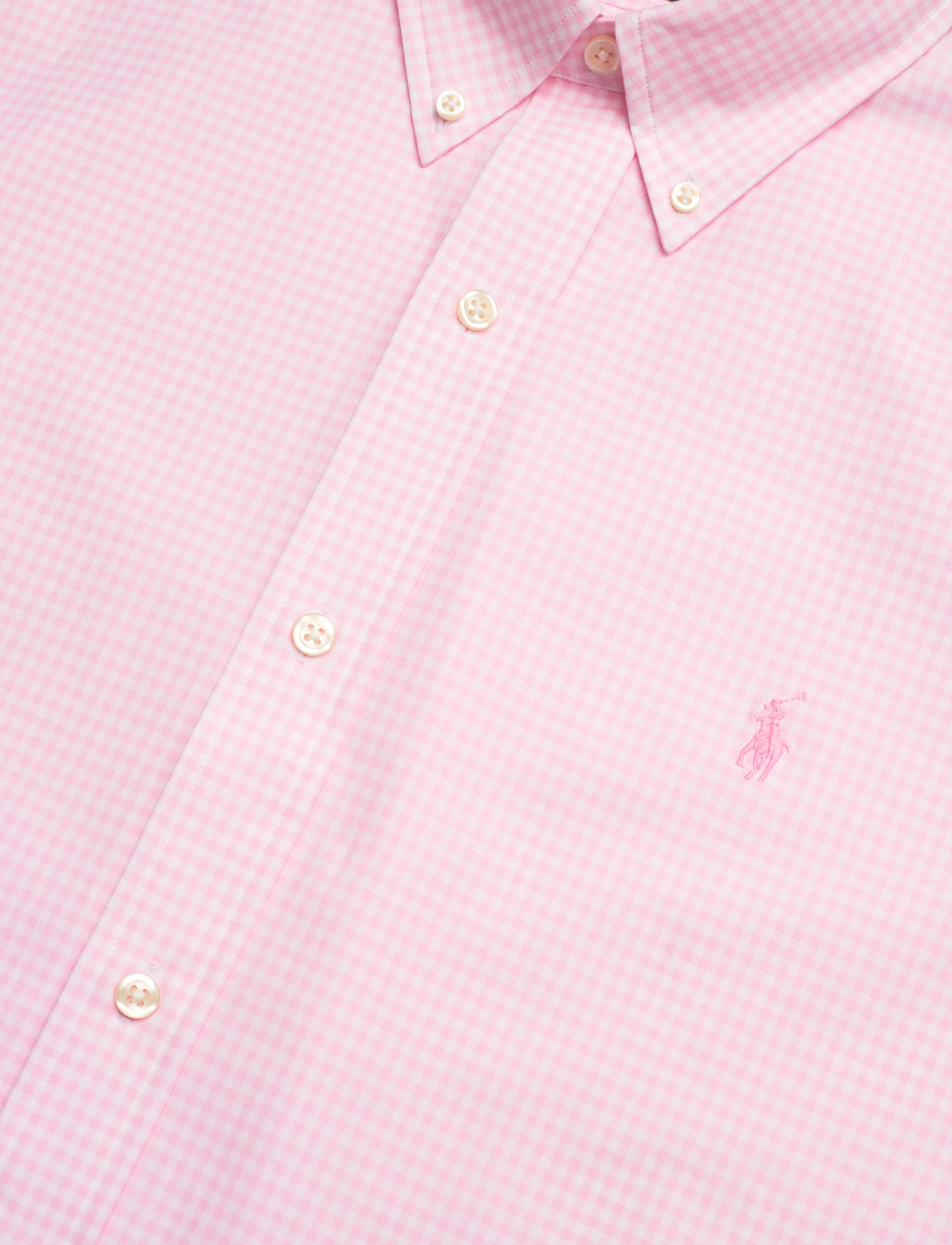 Polo Ralph Lauren - Custom Fit Gingham Stretch Poplin Shirt - köflóttar skyrtur - 6780b carmel pink - 3