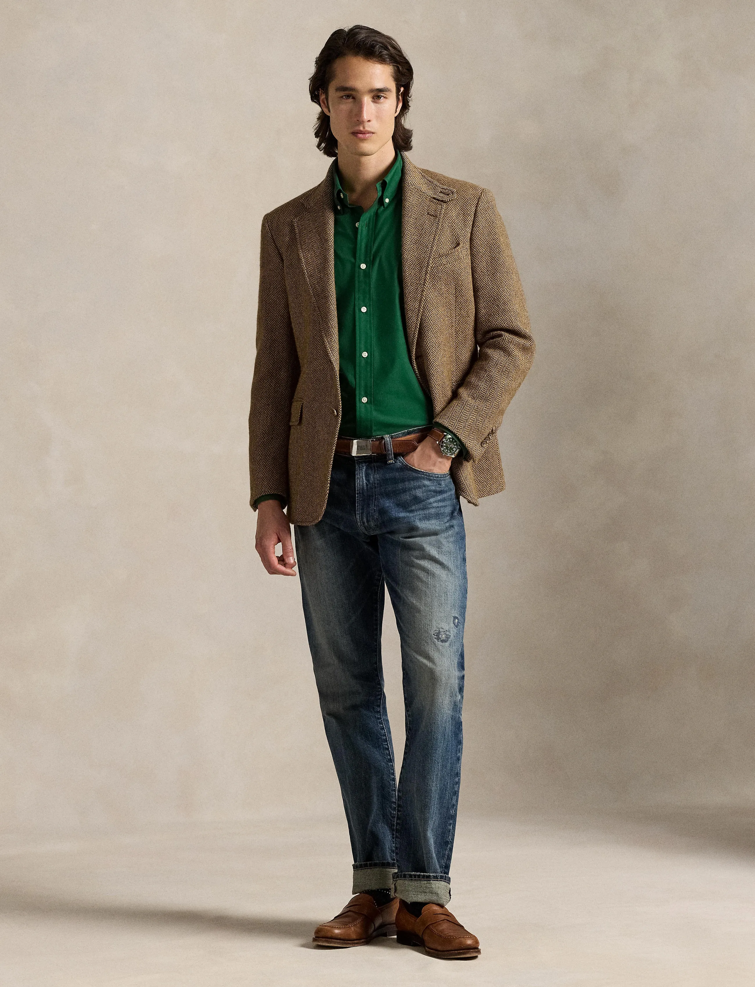 Polo Ralph Lauren Slim Fit Stretch Poplin Shirt - Deals - NEW FOREST / green