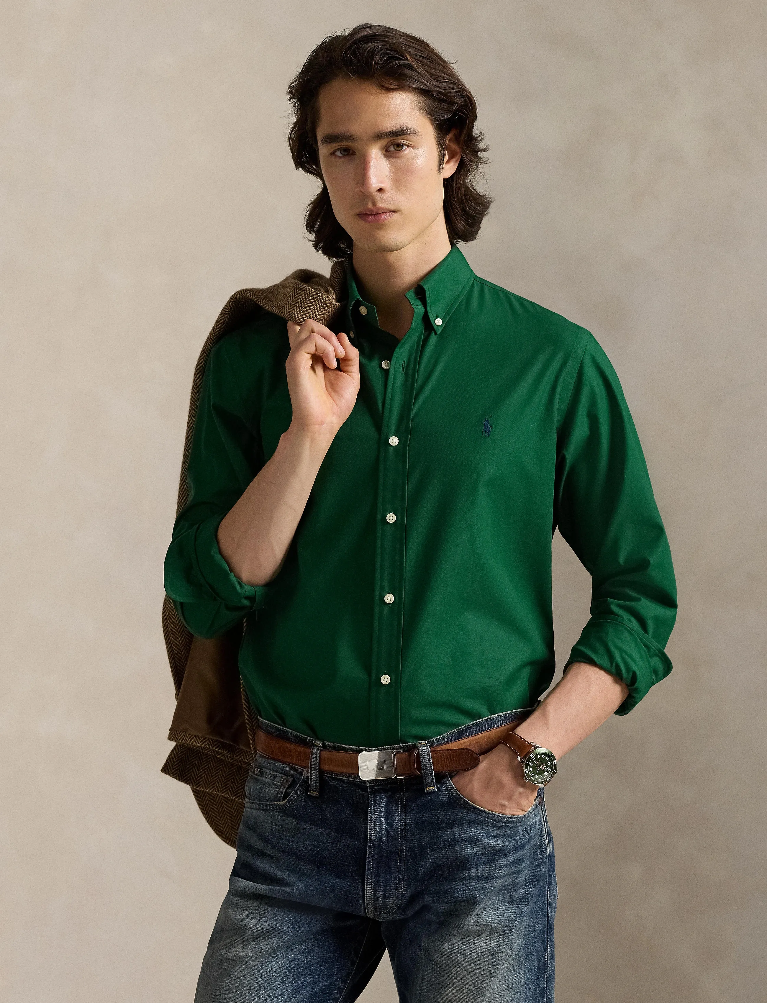 Polo Ralph Lauren - Slim Fit Stretch Poplin Shirt - oxford skjorter - new forest - 3