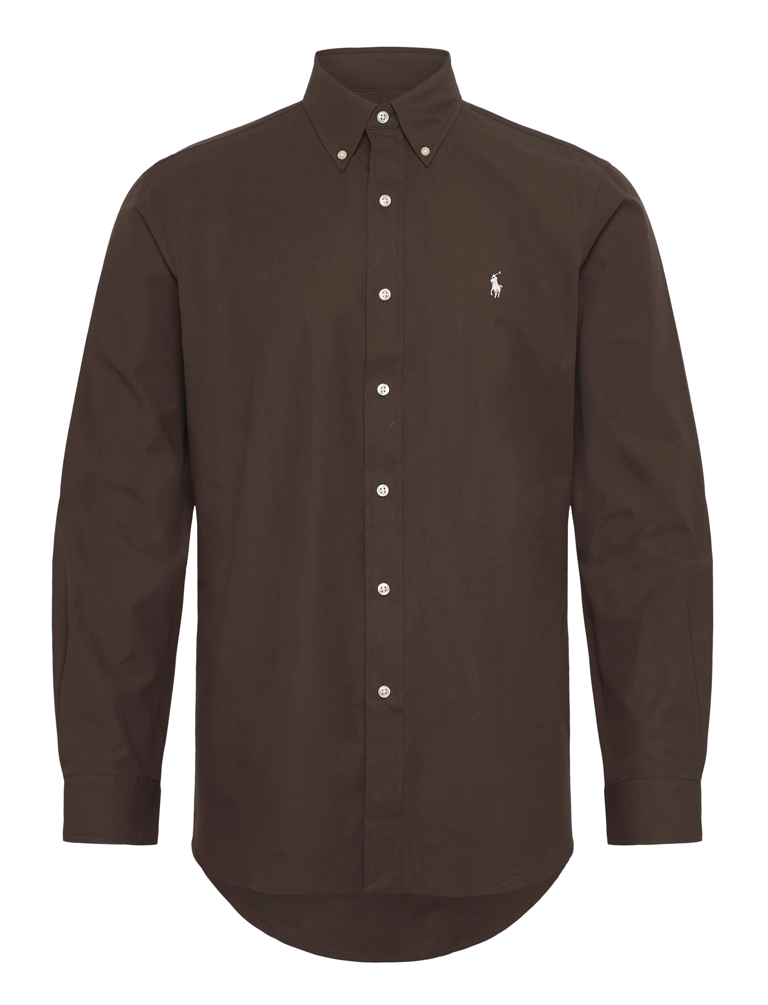 Polo Ralph Lauren Custom Fit Stretch Poplin Shirt - Kläder - NUTMEG BRWN / brown