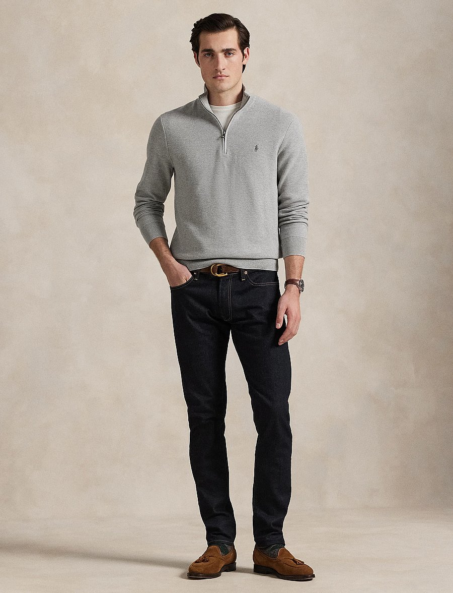 Polo Ralph Lauren - 32/2 COTTON-LSL-PLO - pullover mit halbem reißverschluss - andover heather - 0