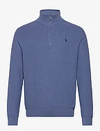 Mesh-Knit Cotton Quarter-Zip Sweater - BLUE STONE HTHR