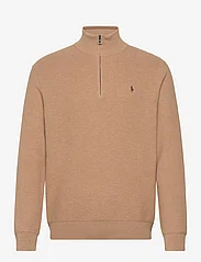 Polo Ralph Lauren - Mesh-Knit Cotton Quarter-Zip Sweater - vīriešiem - camel melange - 0