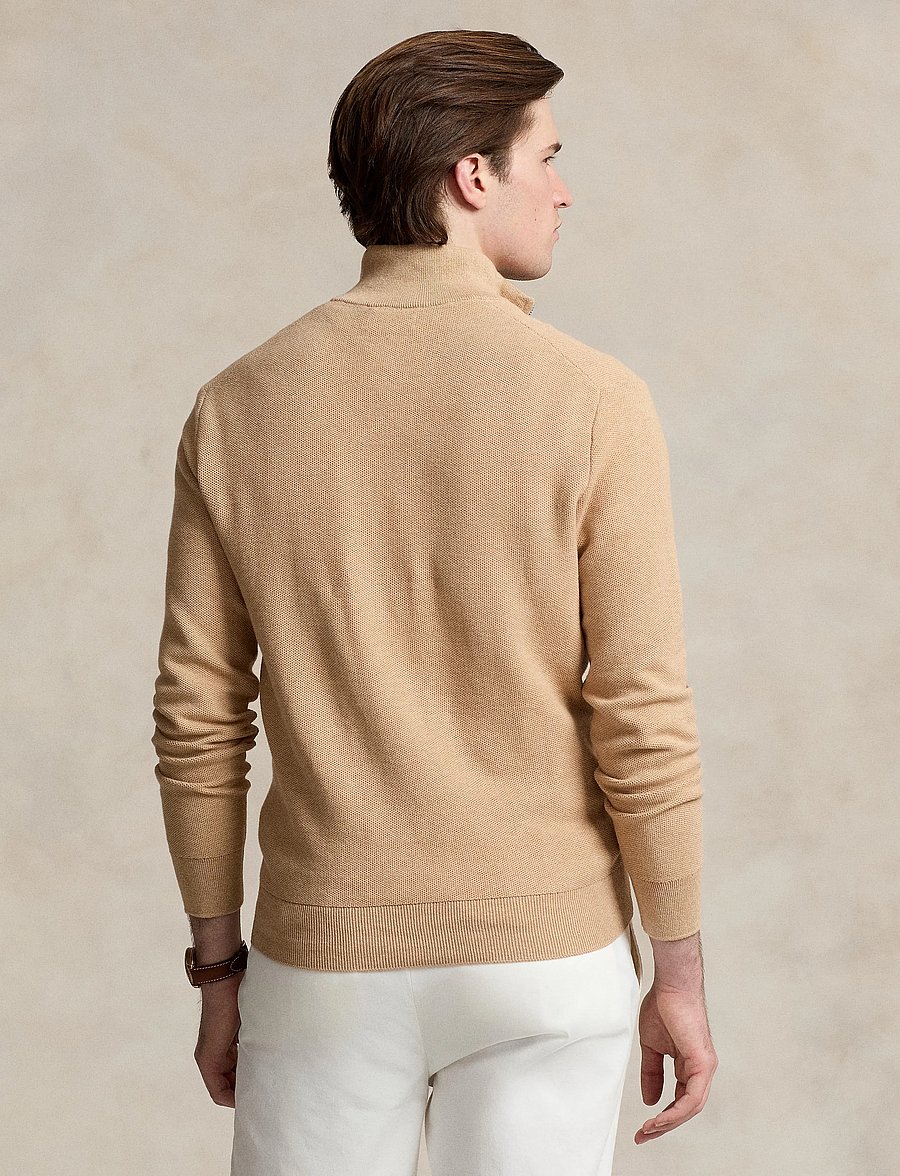 Polo Ralph Lauren - 32/2 COTTON-LSL-PLO - pullover mit halbem reißverschluss - camel melange - 2
