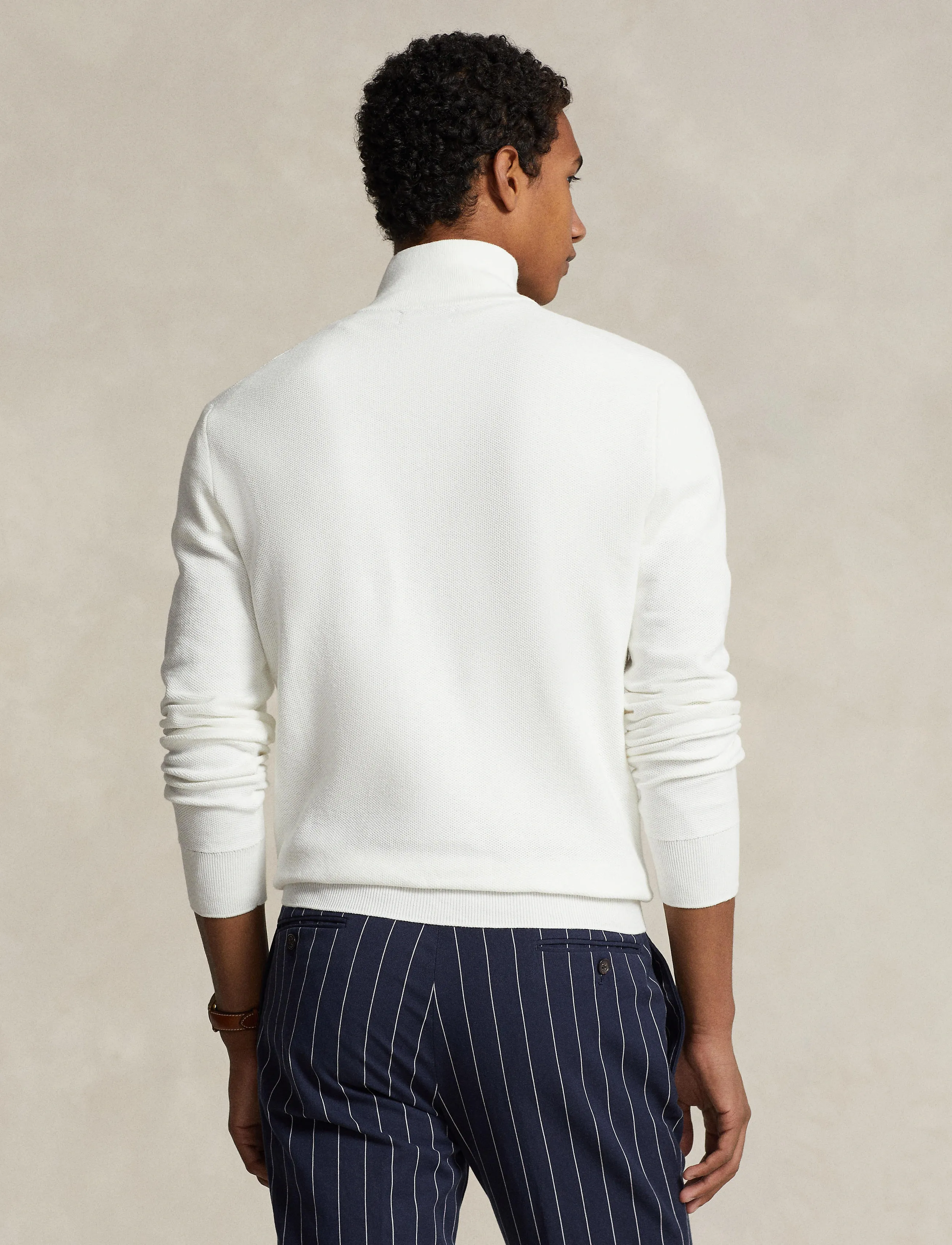 Polo Ralph Lauren - 32/2 COTTON-LSL-PLO - swetry zapinane do połowy - deckwash white - 3